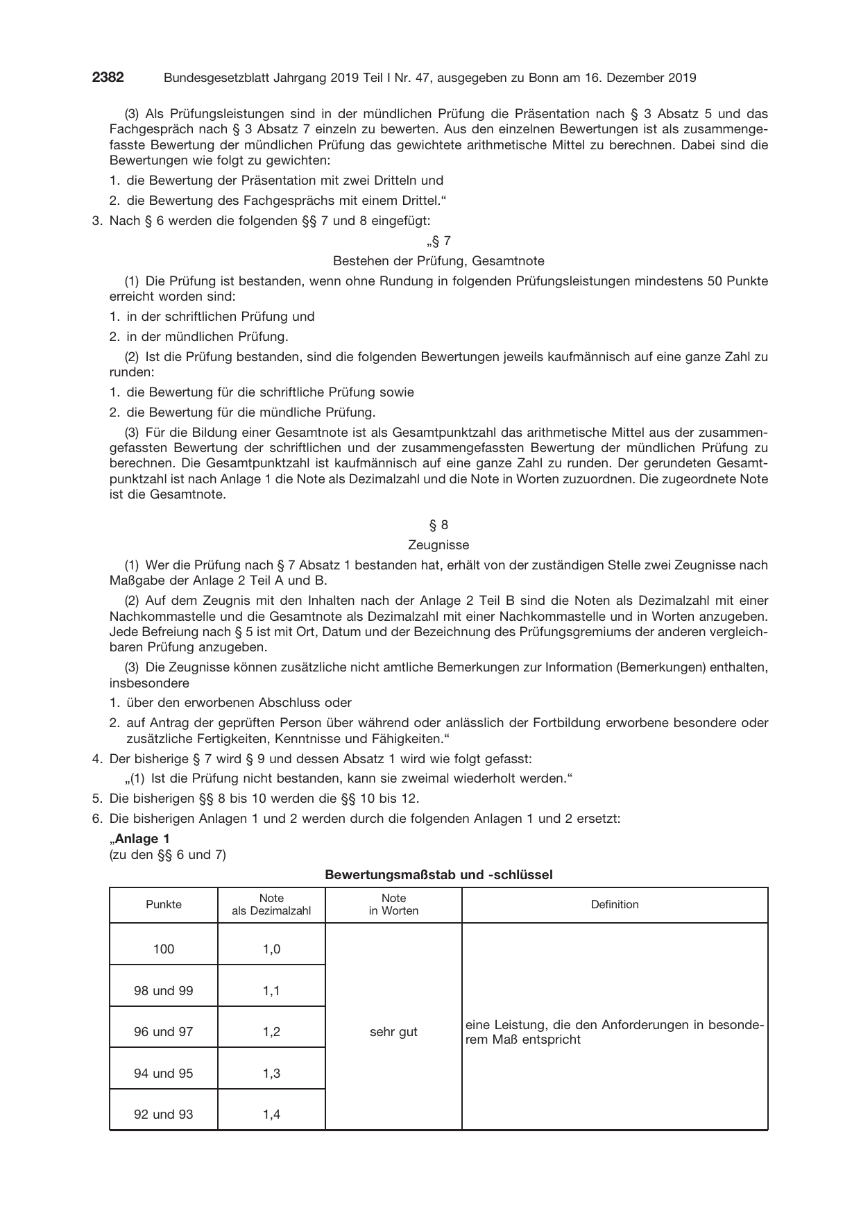 BGBl. 2019, Seite 2382 — Originalseite als Abbildung