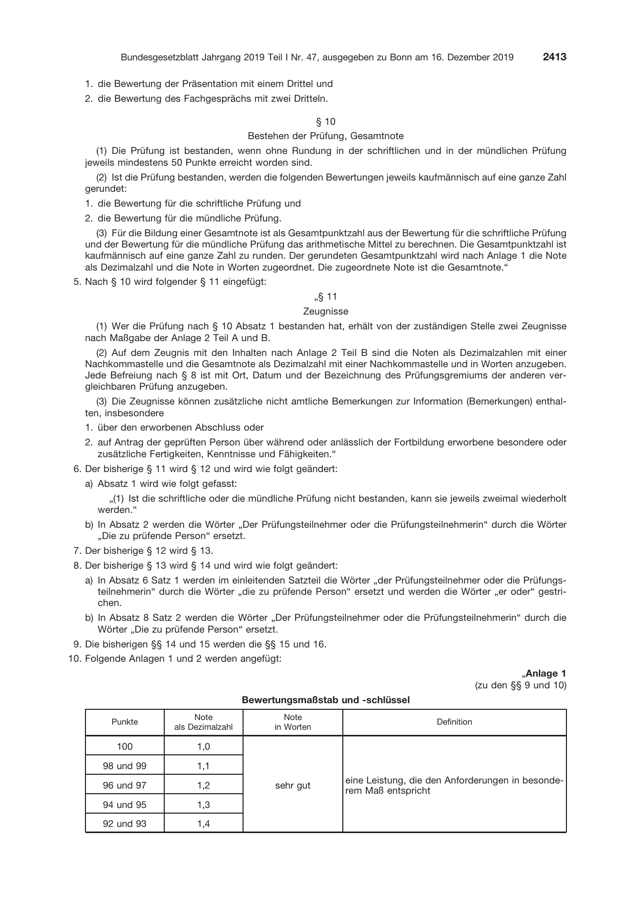 BGBl. 2019, Seite 2413 — Originalseite als Abbildung