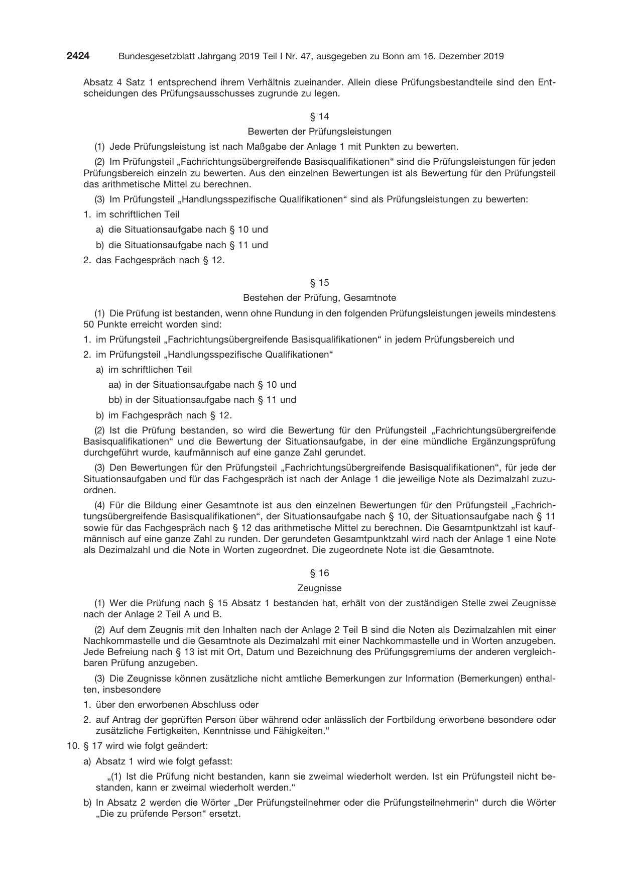 BGBl. 2019, Seite 2424 — Originalseite als Abbildung
