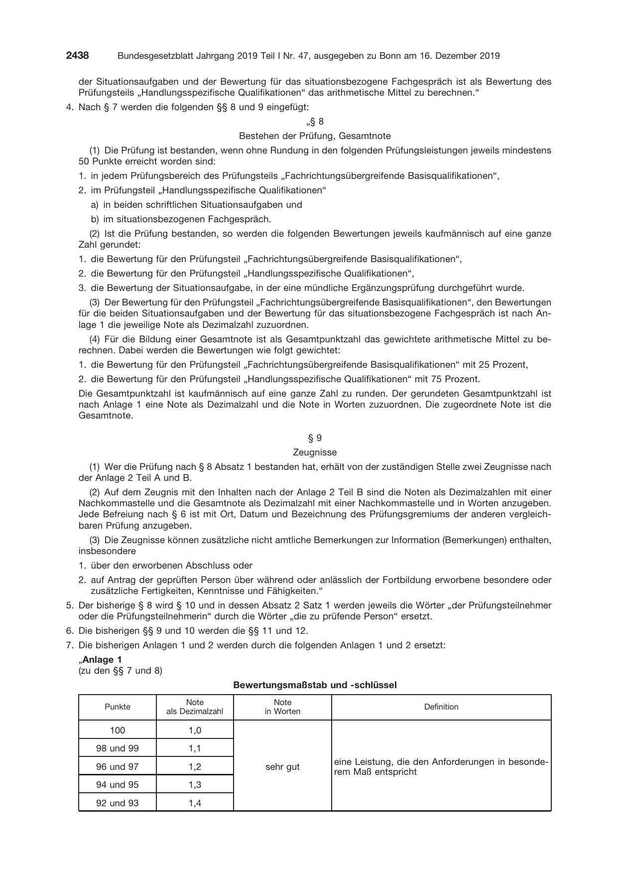 BGBl. 2019, Seite 2438 — Originalseite als Abbildung