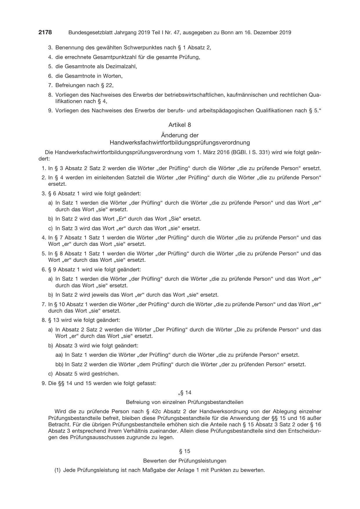 BGBl. 2019, Seite 2178 — Originalseite als Abbildung