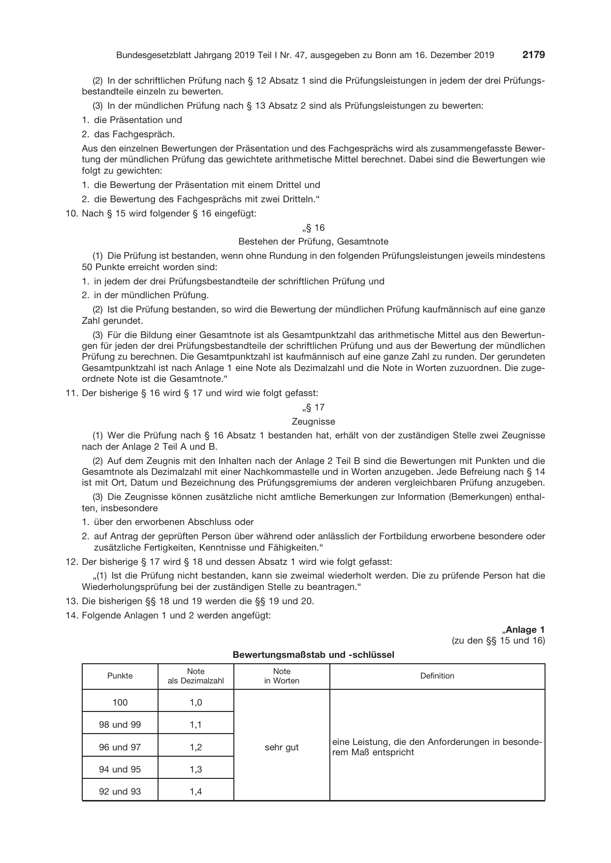 BGBl. 2019, Seite 2179 — Originalseite als Abbildung