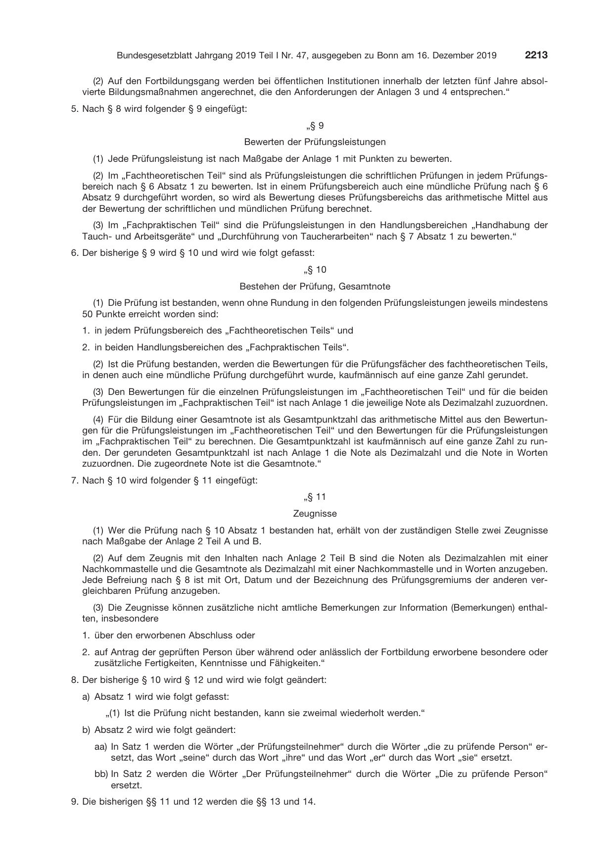 BGBl. 2019, Seite 2213 — Originalseite als Abbildung