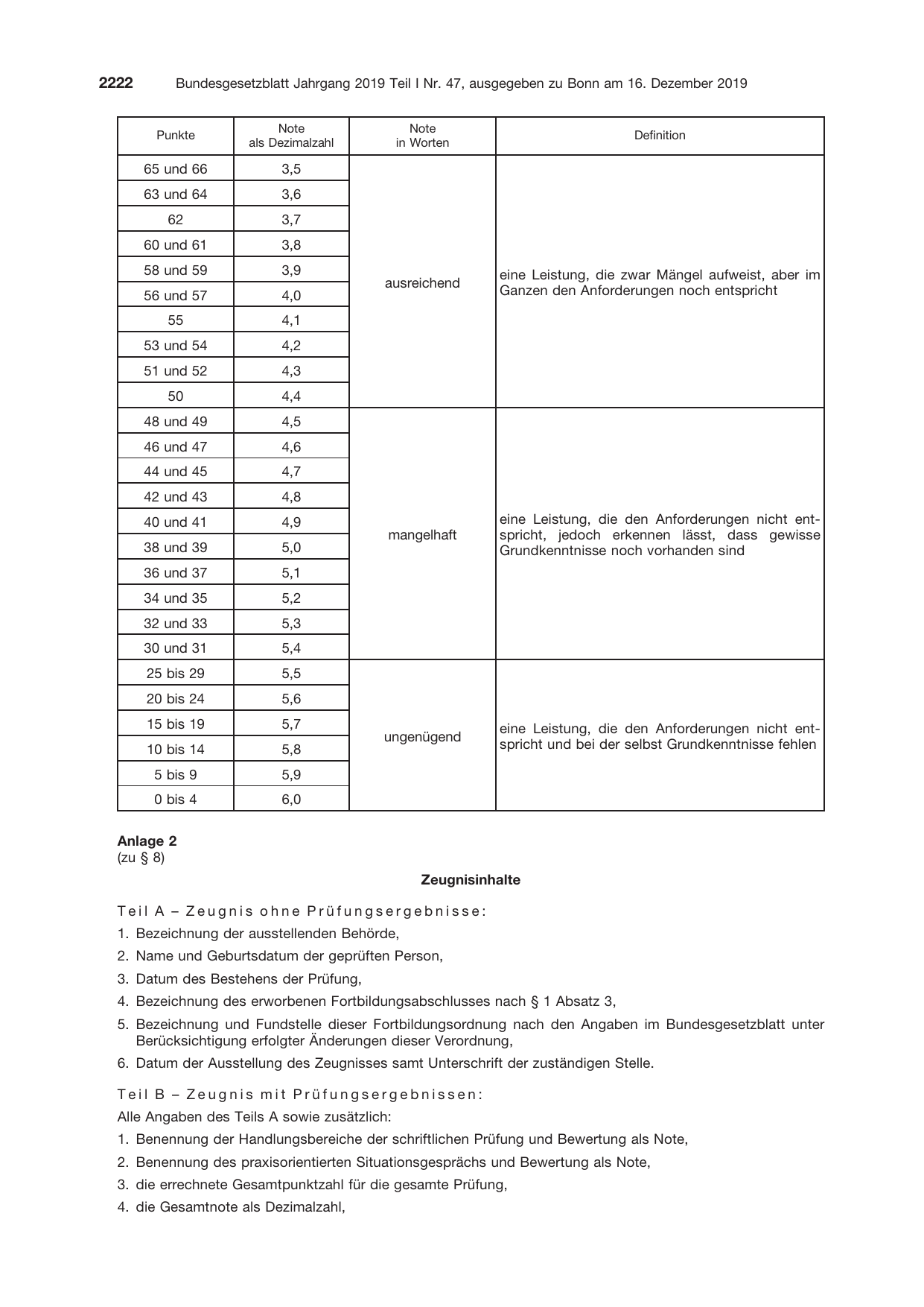 BGBl. 2019, Seite 2222 — Originalseite als Abbildung