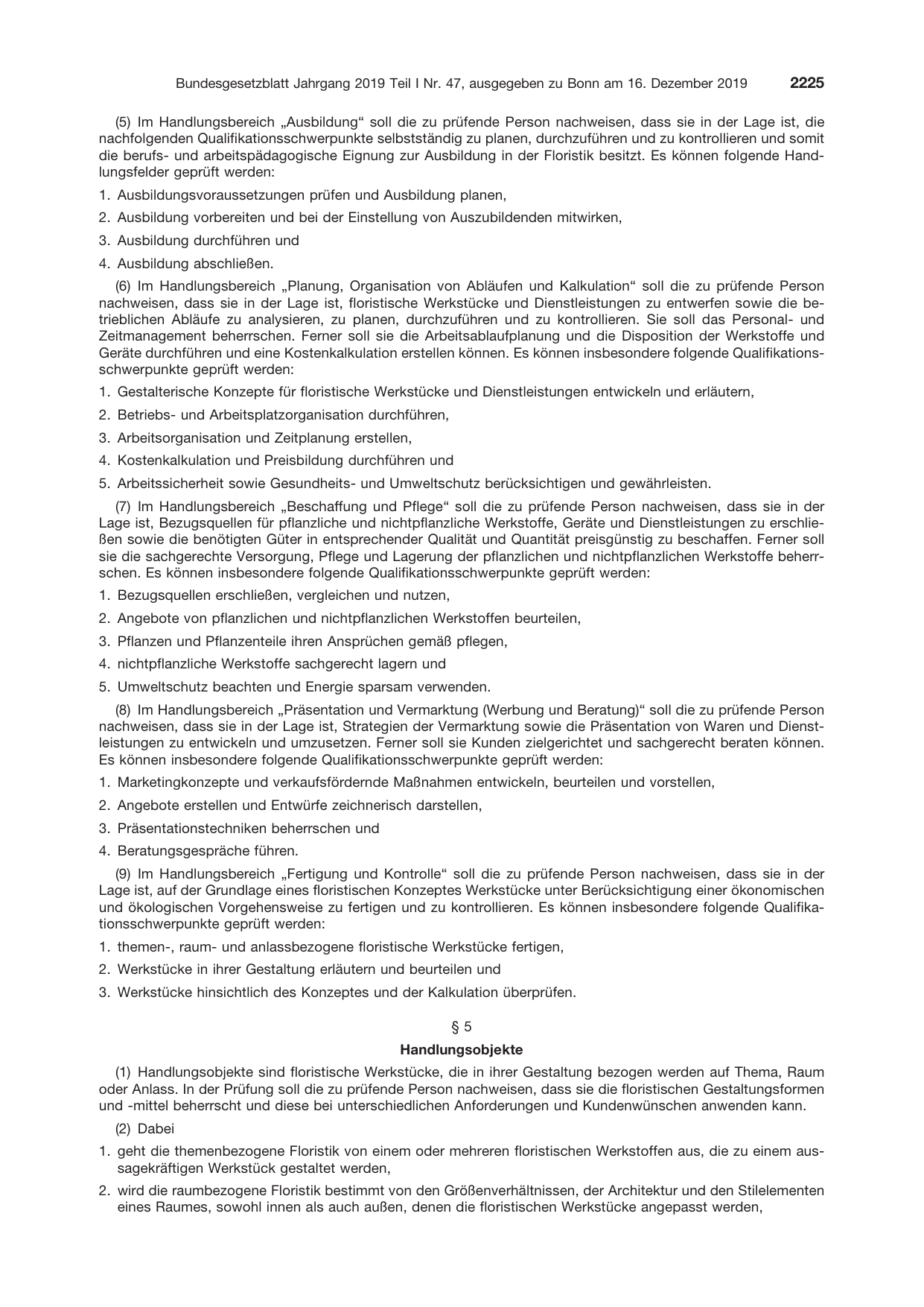 BGBl. 2019, Seite 2225 — Originalseite als Abbildung