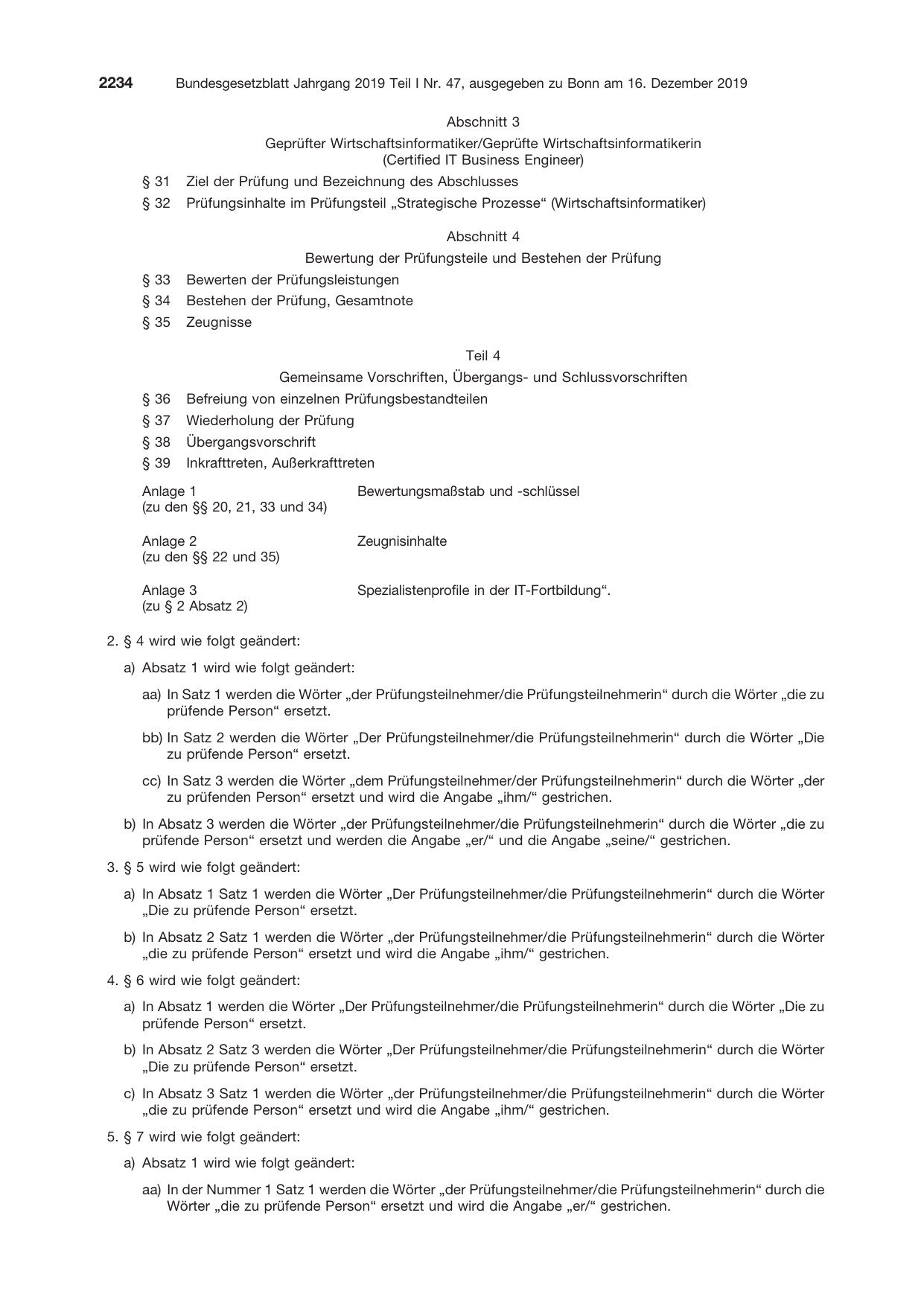 BGBl. 2019, Seite 2234 — Originalseite als Abbildung