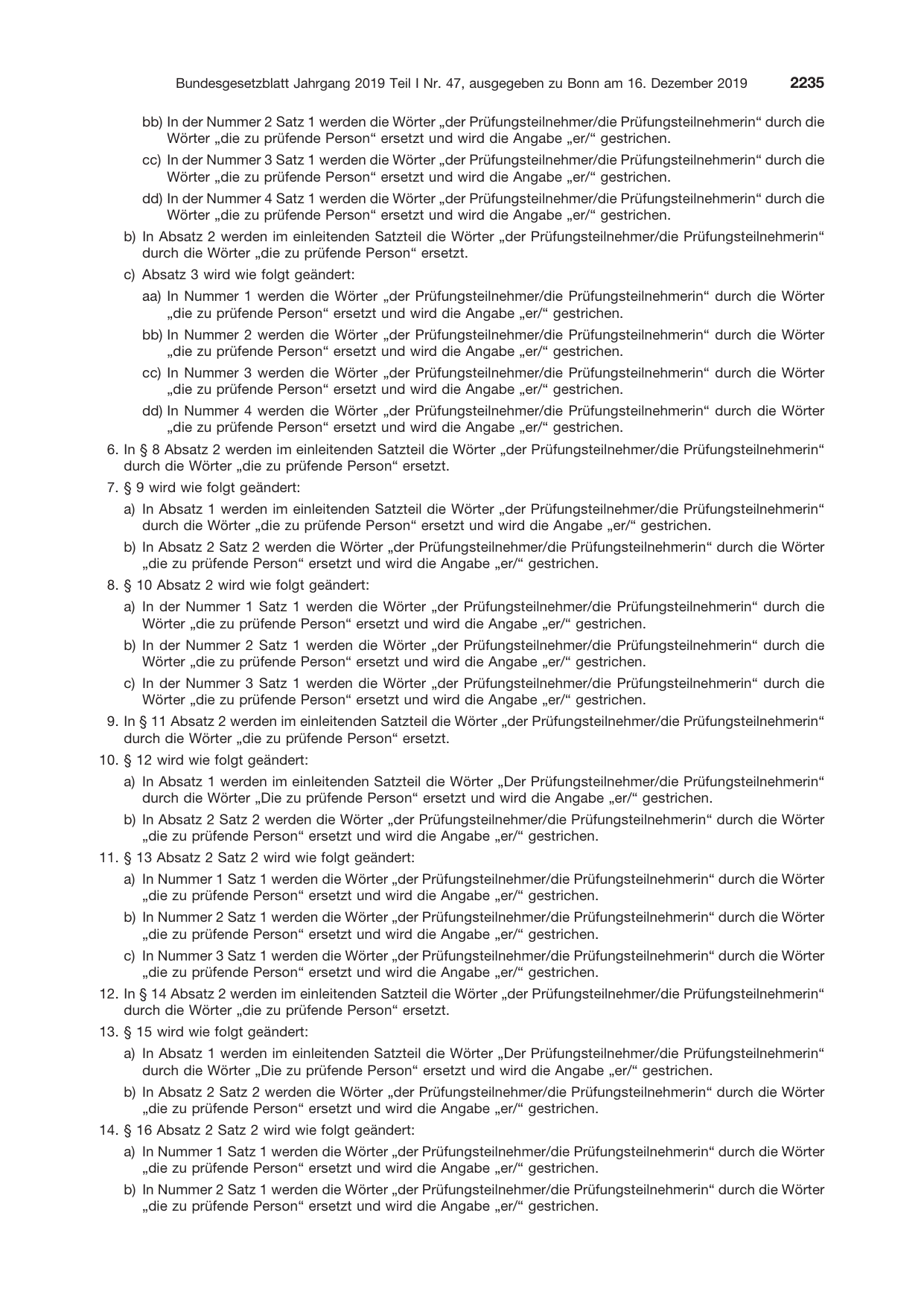 BGBl. 2019, Seite 2235 — Originalseite als Abbildung
