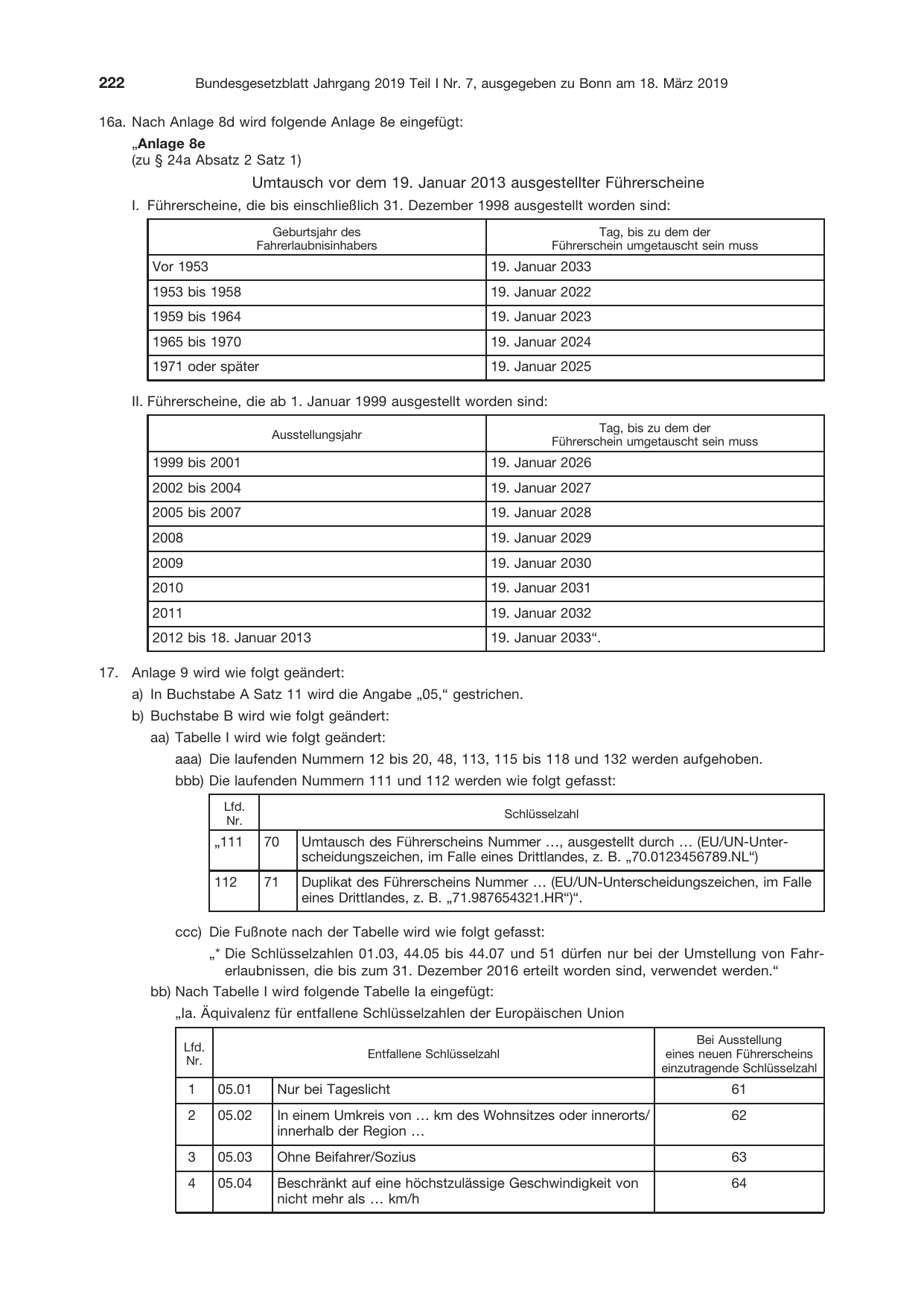 BGBl. 2019, Seite 222 — Originalseite als Abbildung