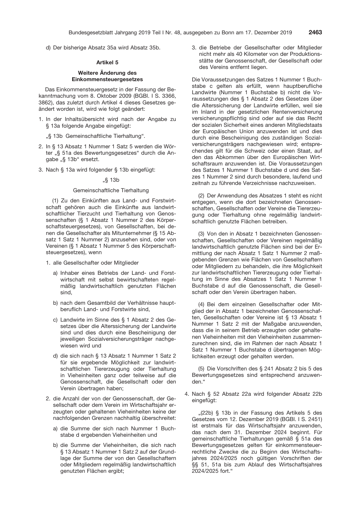 BGBl. 2019, Seite 2463 — Originalseite als Abbildung