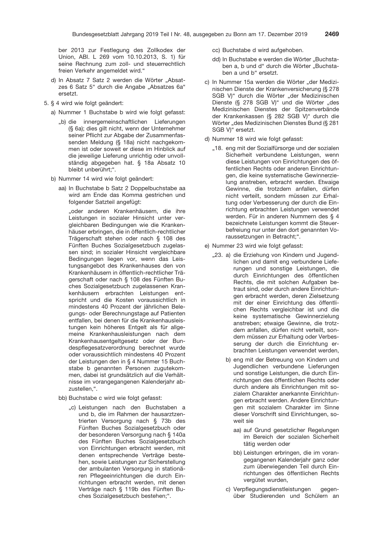 BGBl. 2019, Seite 2469 — Originalseite als Abbildung
