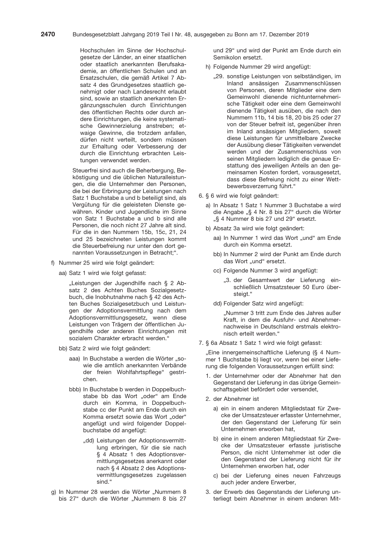 BGBl. 2019, Seite 2470 — Originalseite als Abbildung
