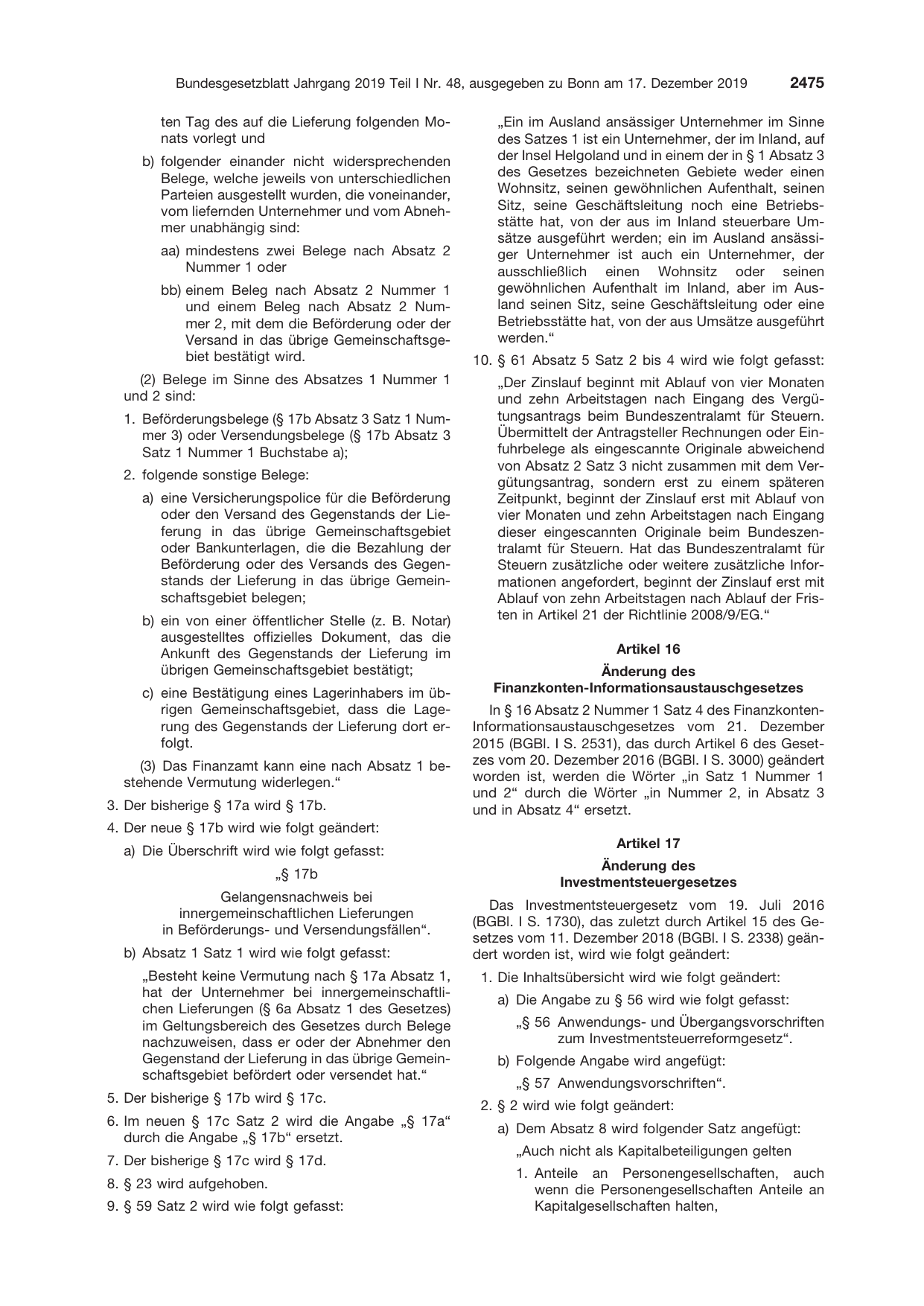 BGBl. 2019, Seite 2475 — Originalseite als Abbildung