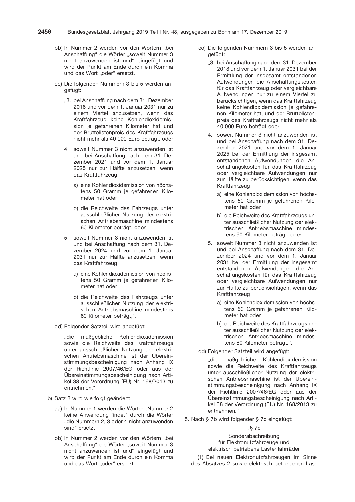 BGBl. 2019, Seite 2456 — Originalseite als Abbildung