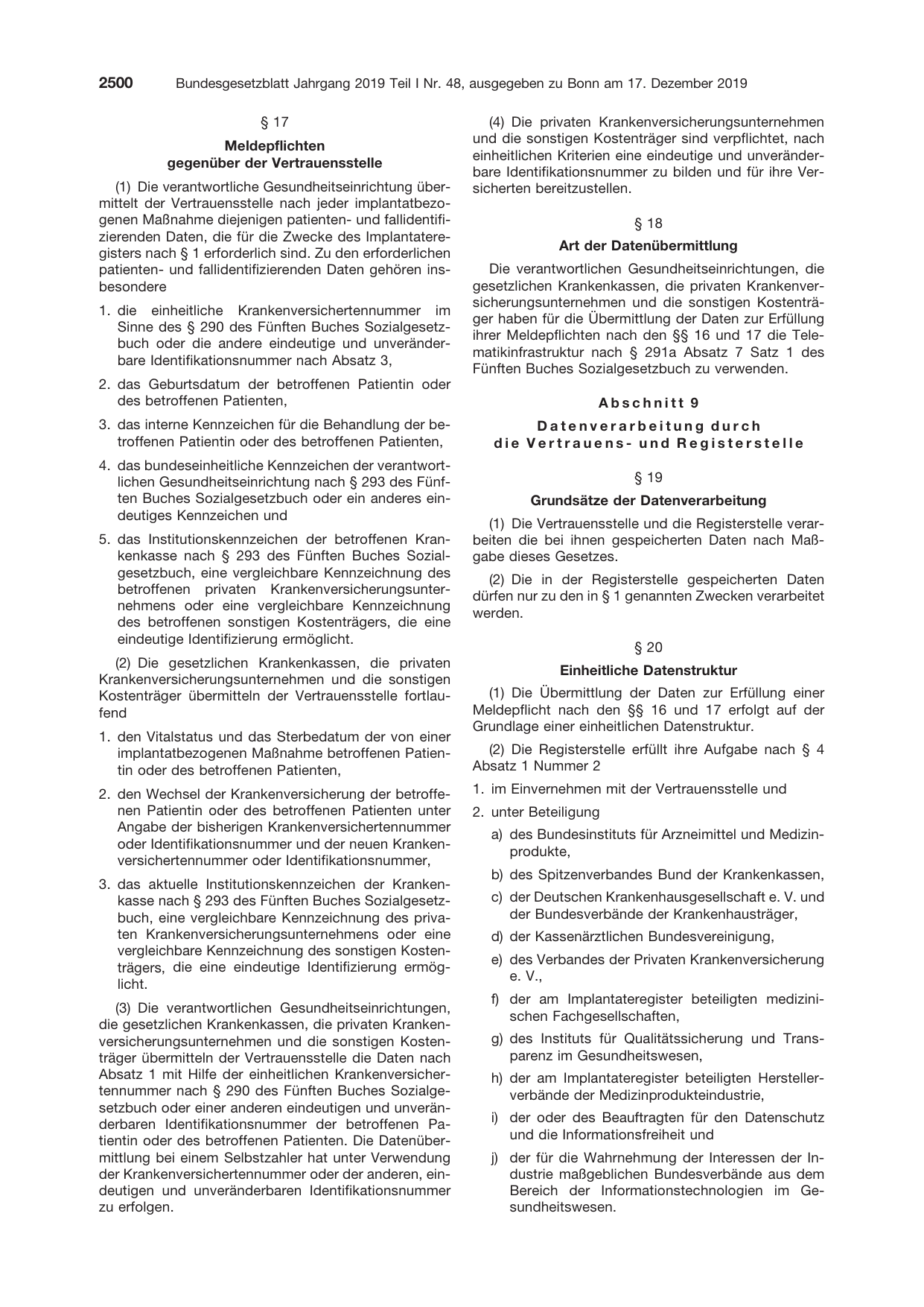 BGBl. 2019, Seite 2500 — Originalseite als Abbildung