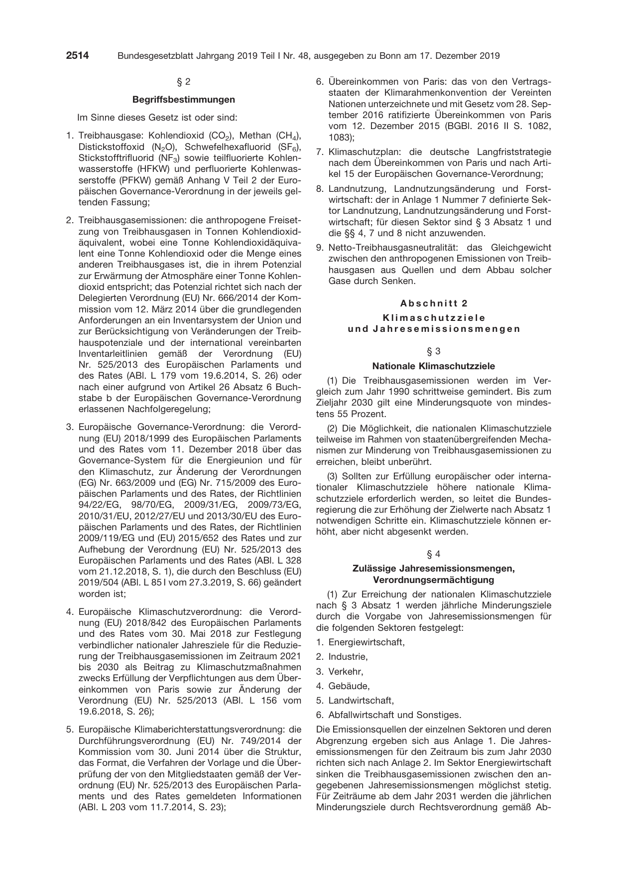 BGBl. 2019, Seite 2514 — Originalseite als Abbildung