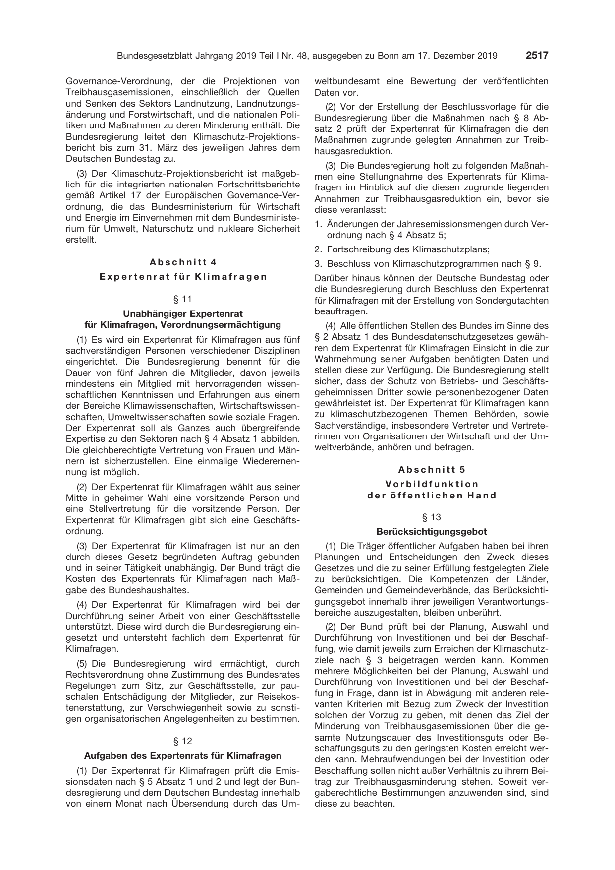 BGBl. 2019, Seite 2517 — Originalseite als Abbildung