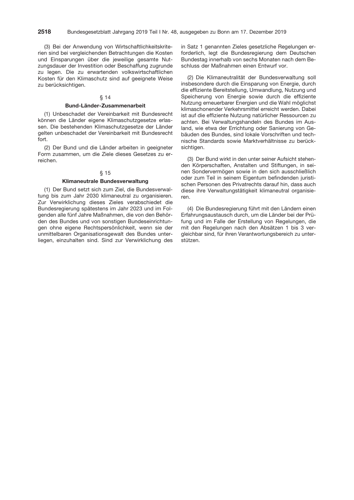 BGBl. 2019, Seite 2518 — Originalseite als Abbildung