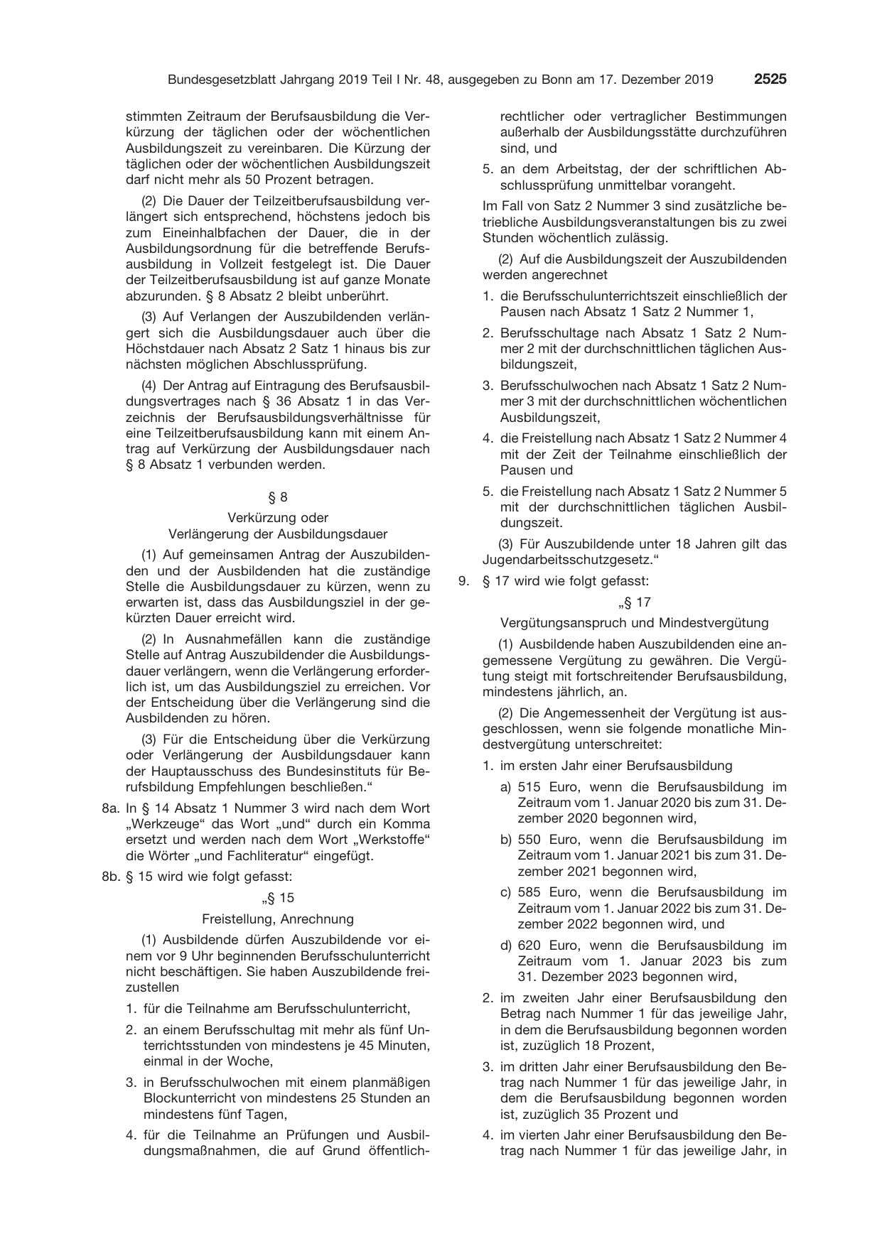 BGBl. 2019, Seite 2525 — Originalseite als Abbildung