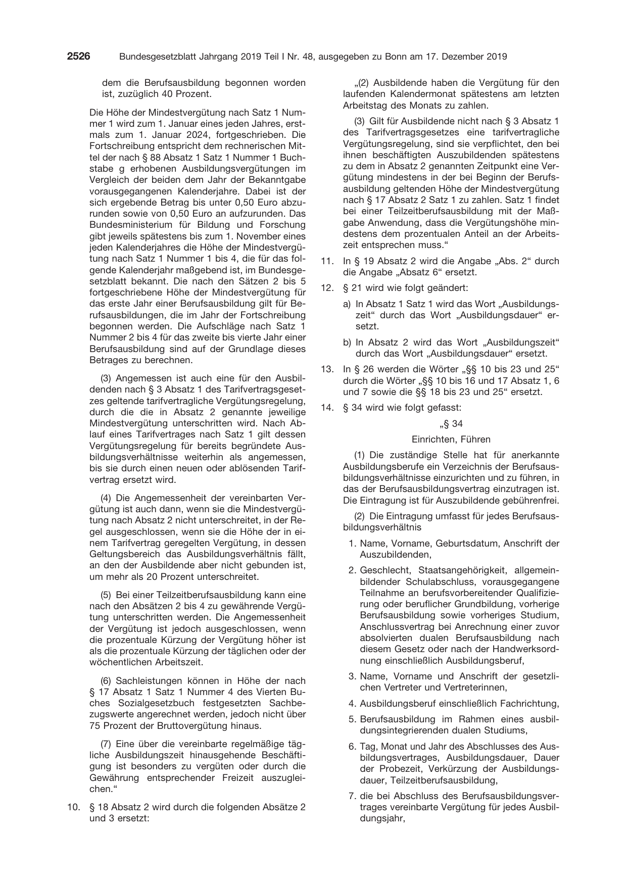 BGBl. 2019, Seite 2526 — Originalseite als Abbildung