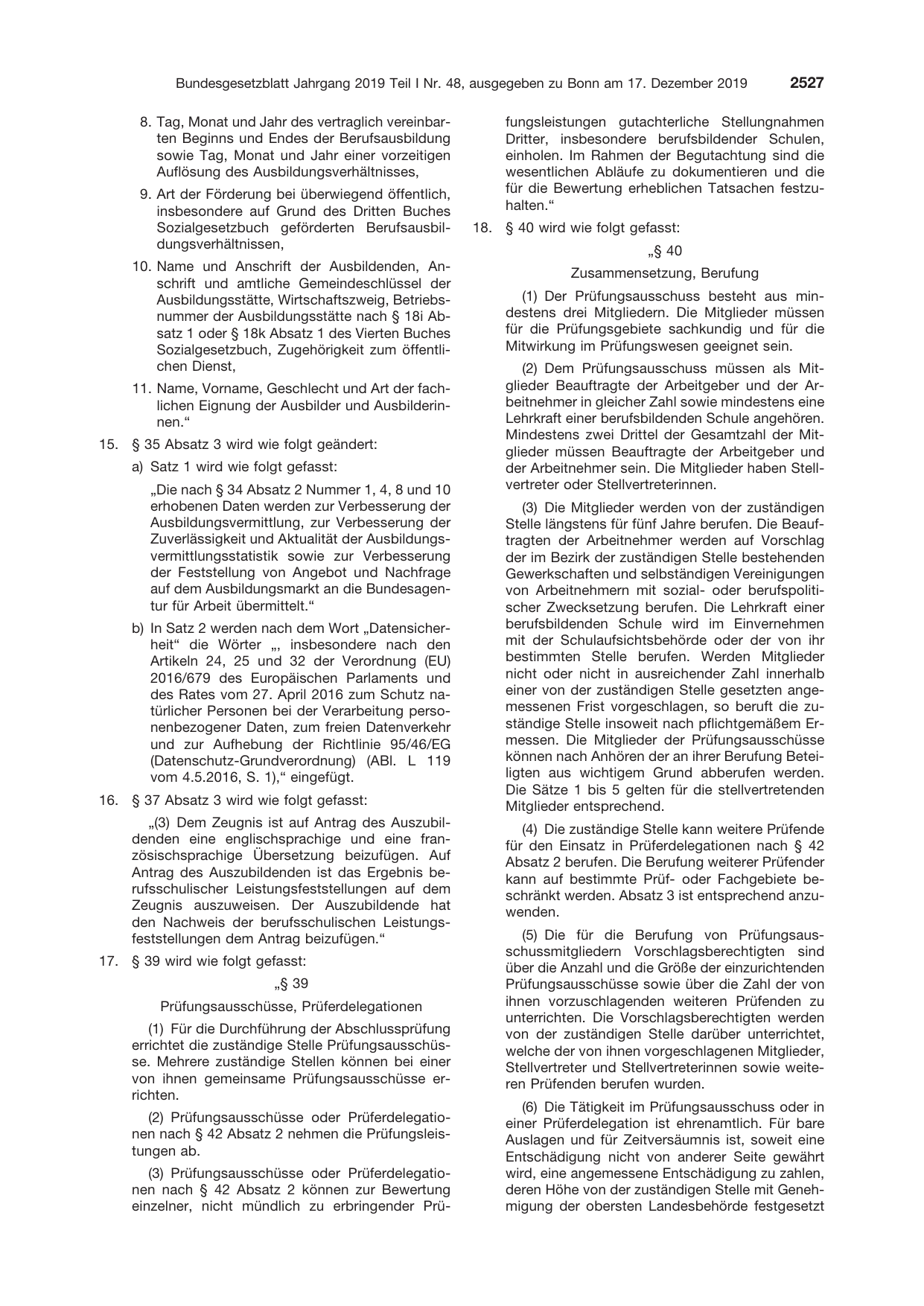 BGBl. 2019, Seite 2527 — Originalseite als Abbildung