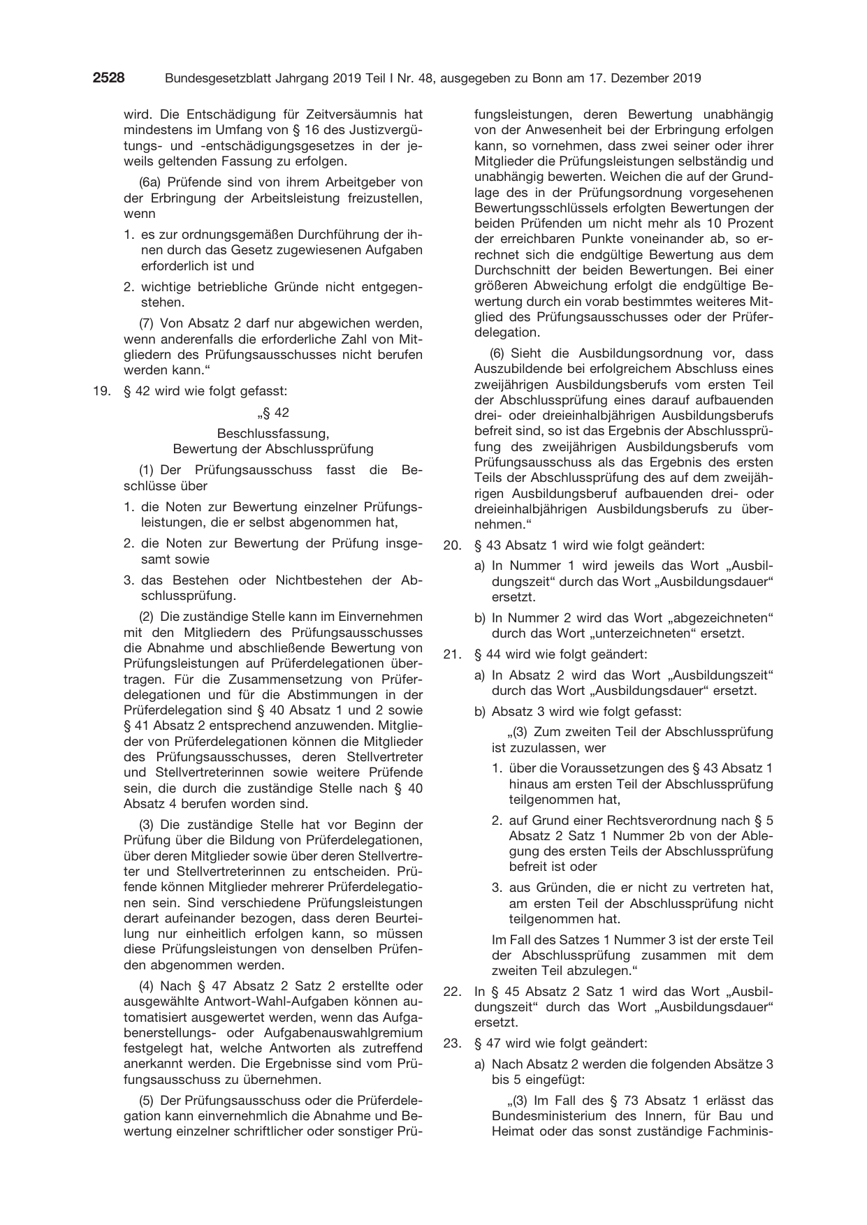 BGBl. 2019, Seite 2528 — Originalseite als Abbildung