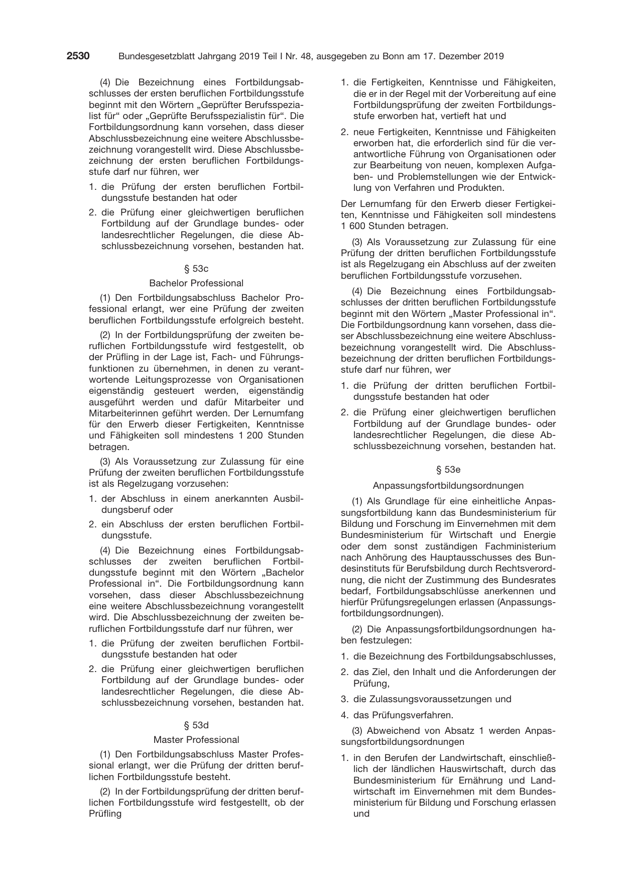 BGBl. 2019, Seite 2530 — Originalseite als Abbildung