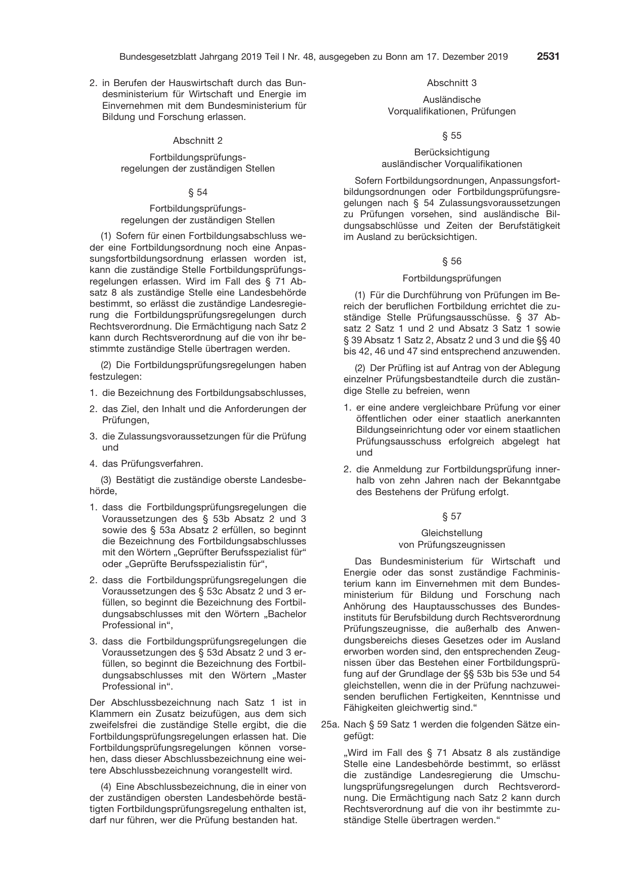 BGBl. 2019, Seite 2531 — Originalseite als Abbildung