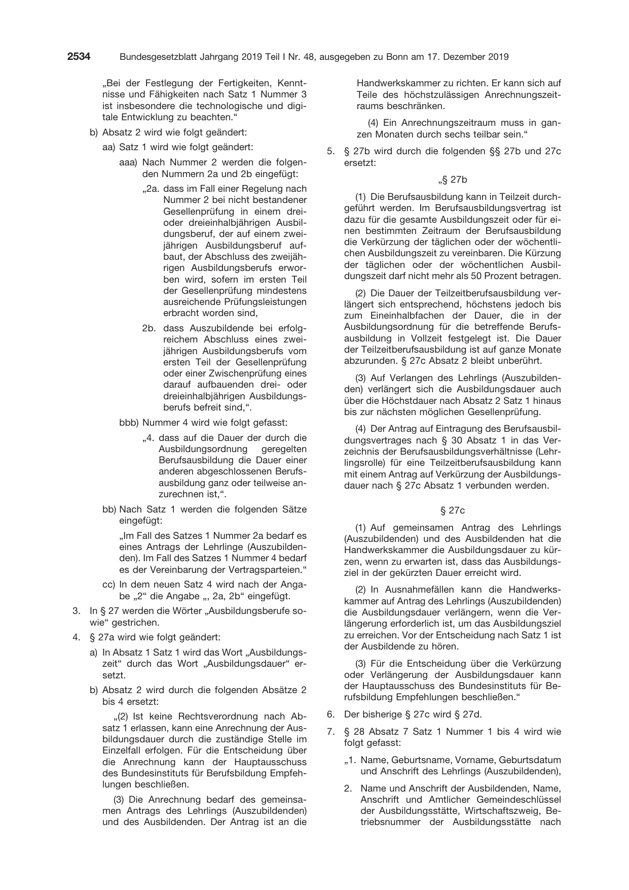 BGBl. 2019, Seite 2534 — Originalseite als Abbildung