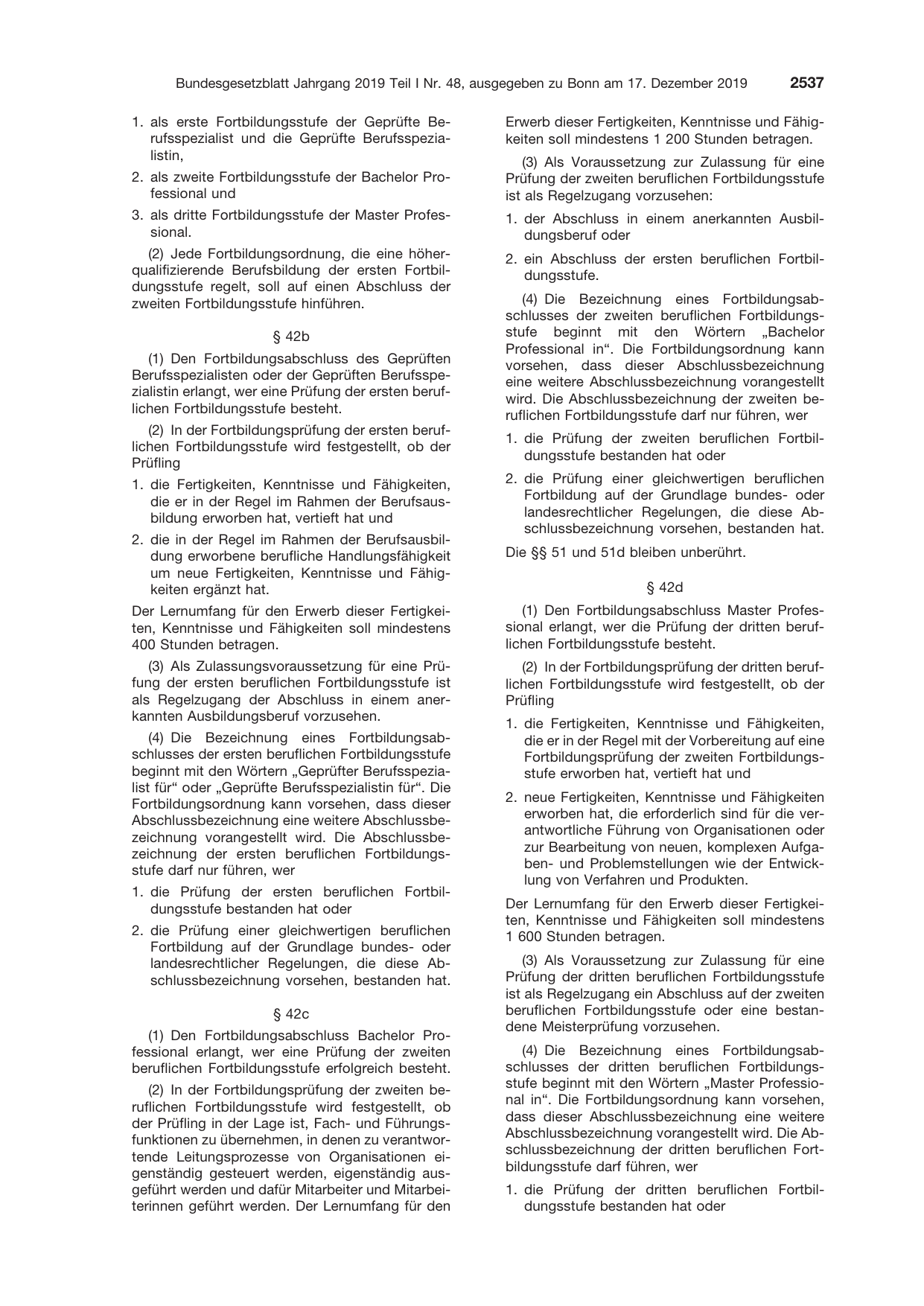BGBl. 2019, Seite 2537 — Originalseite als Abbildung