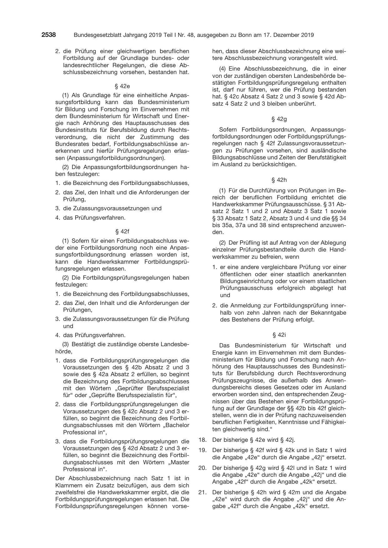 BGBl. 2019, Seite 2538 — Originalseite als Abbildung