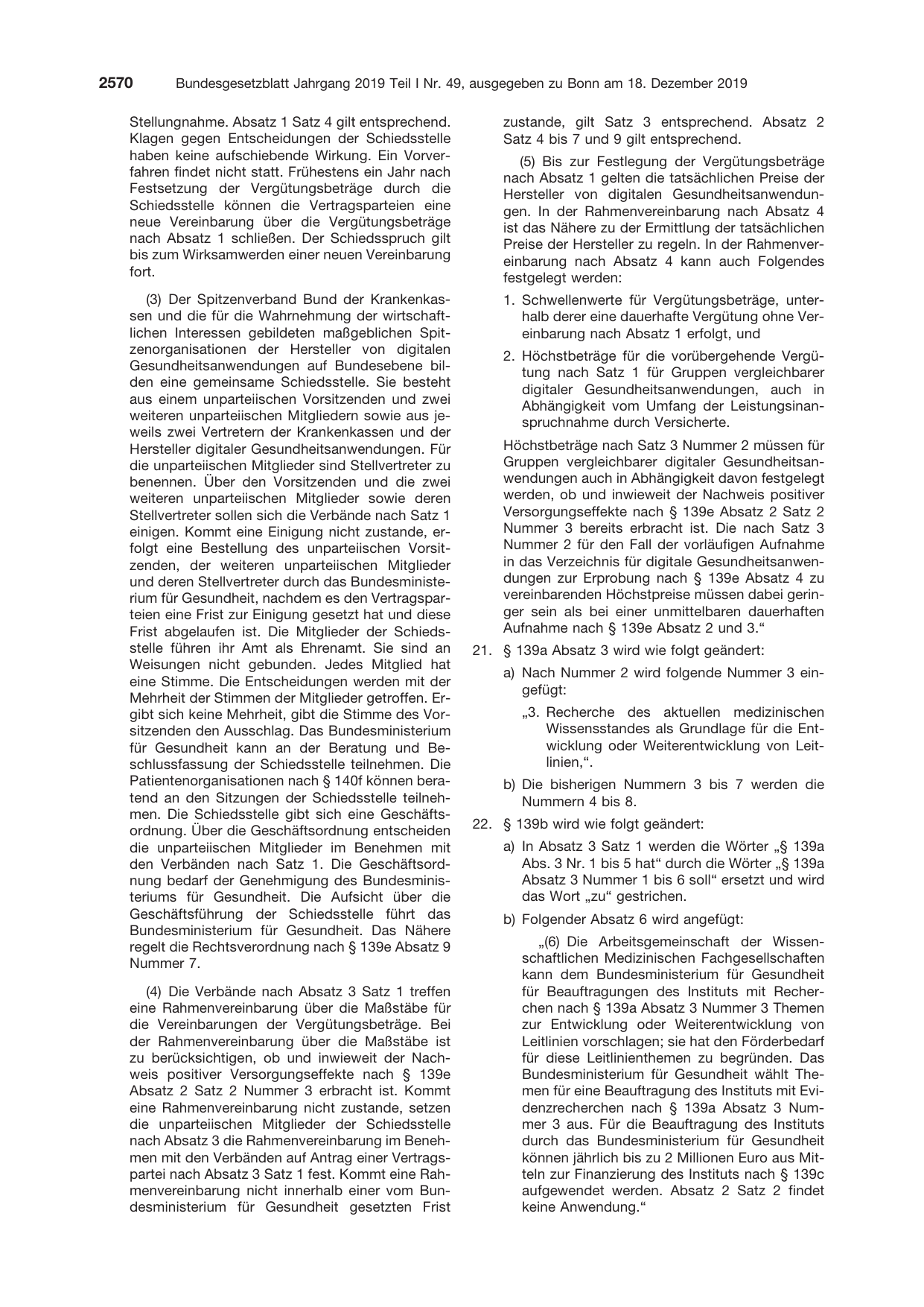 BGBl. 2019, Seite 2570 — Originalseite als Abbildung