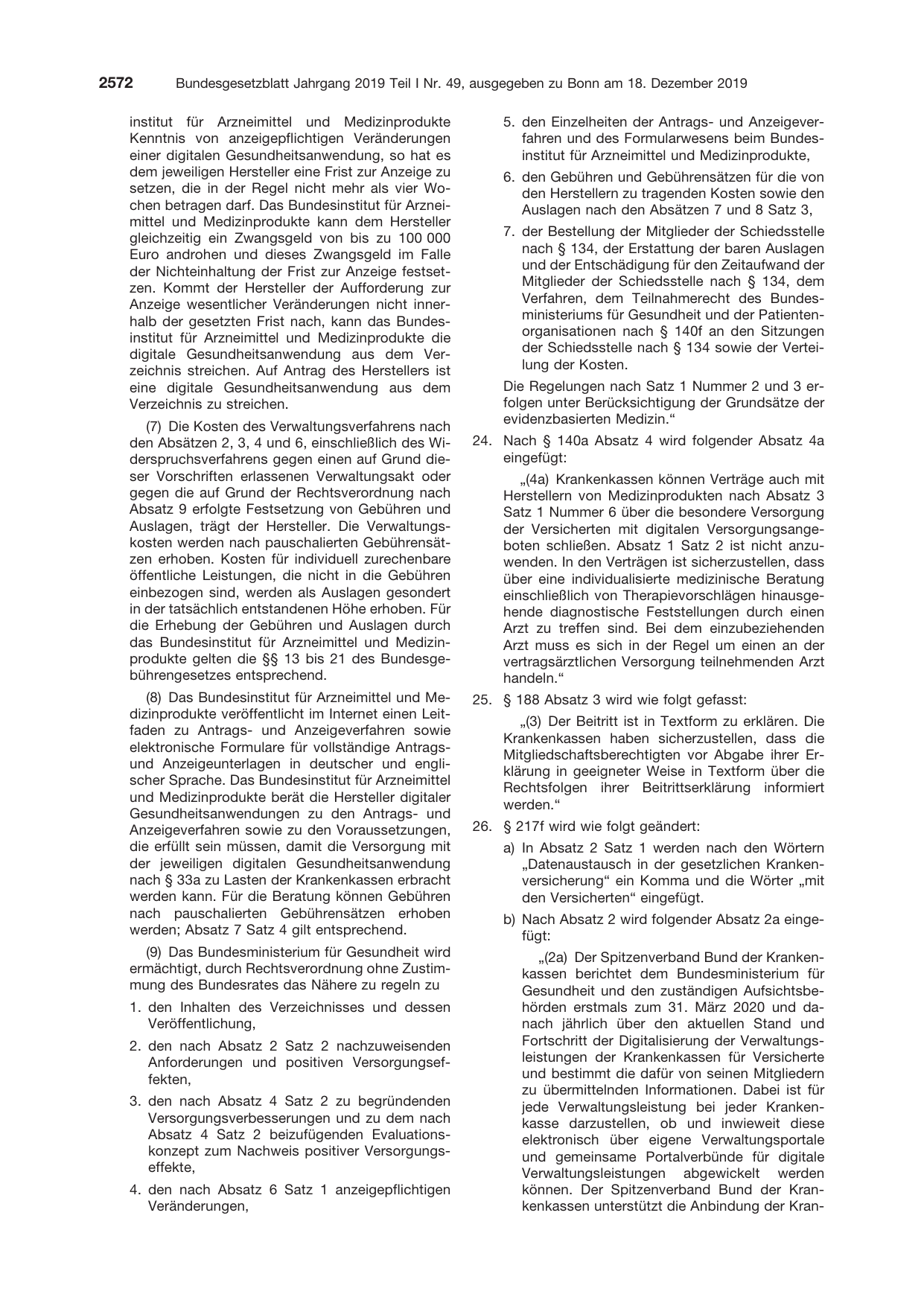 BGBl. 2019, Seite 2572 — Originalseite als Abbildung