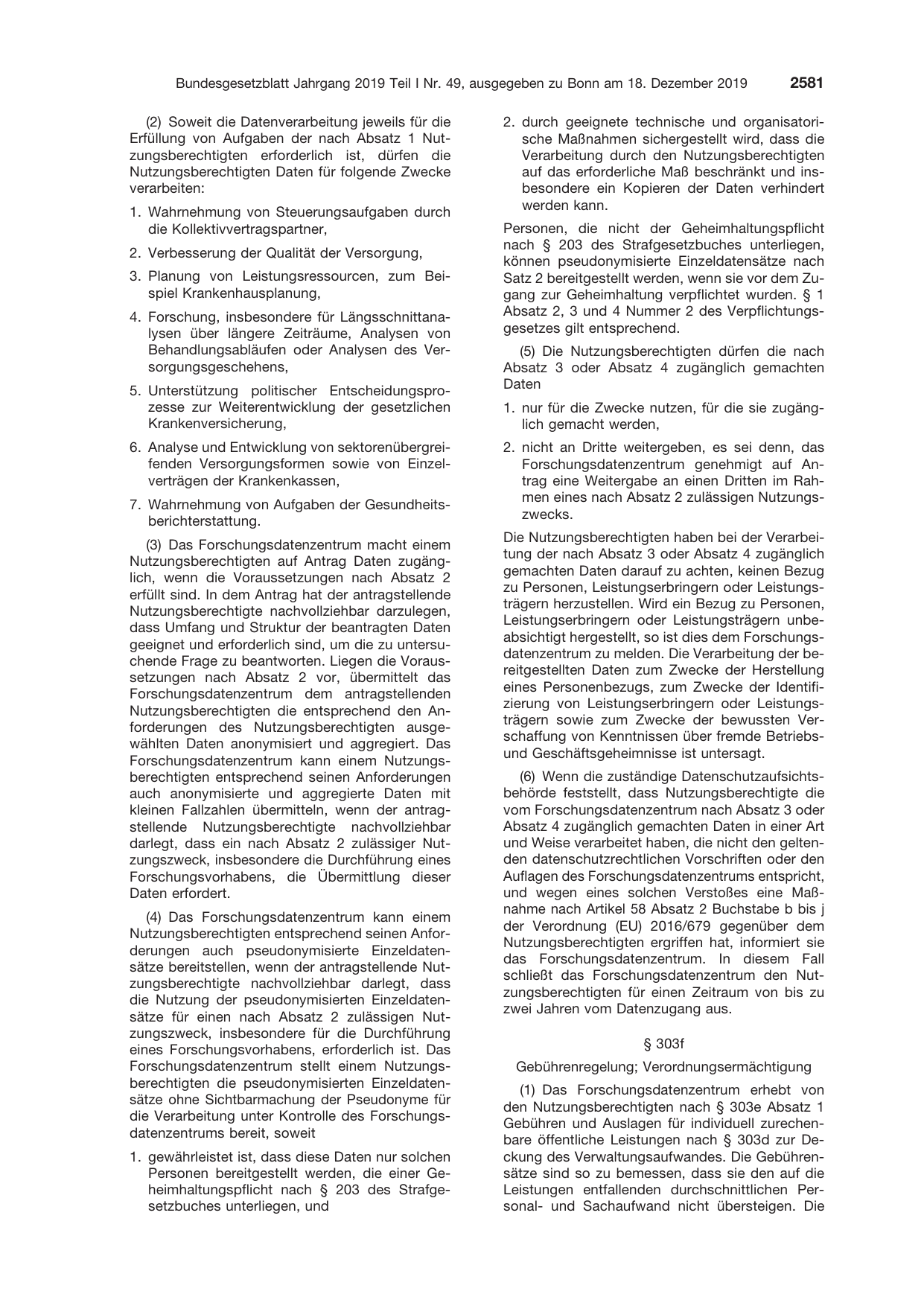 BGBl. 2019, Seite 2581 — Originalseite als Abbildung