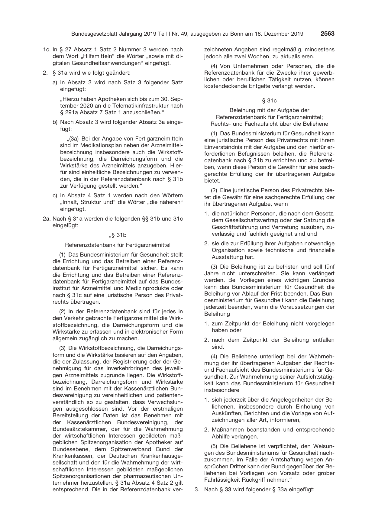 BGBl. 2019, Seite 2563 — Originalseite als Abbildung