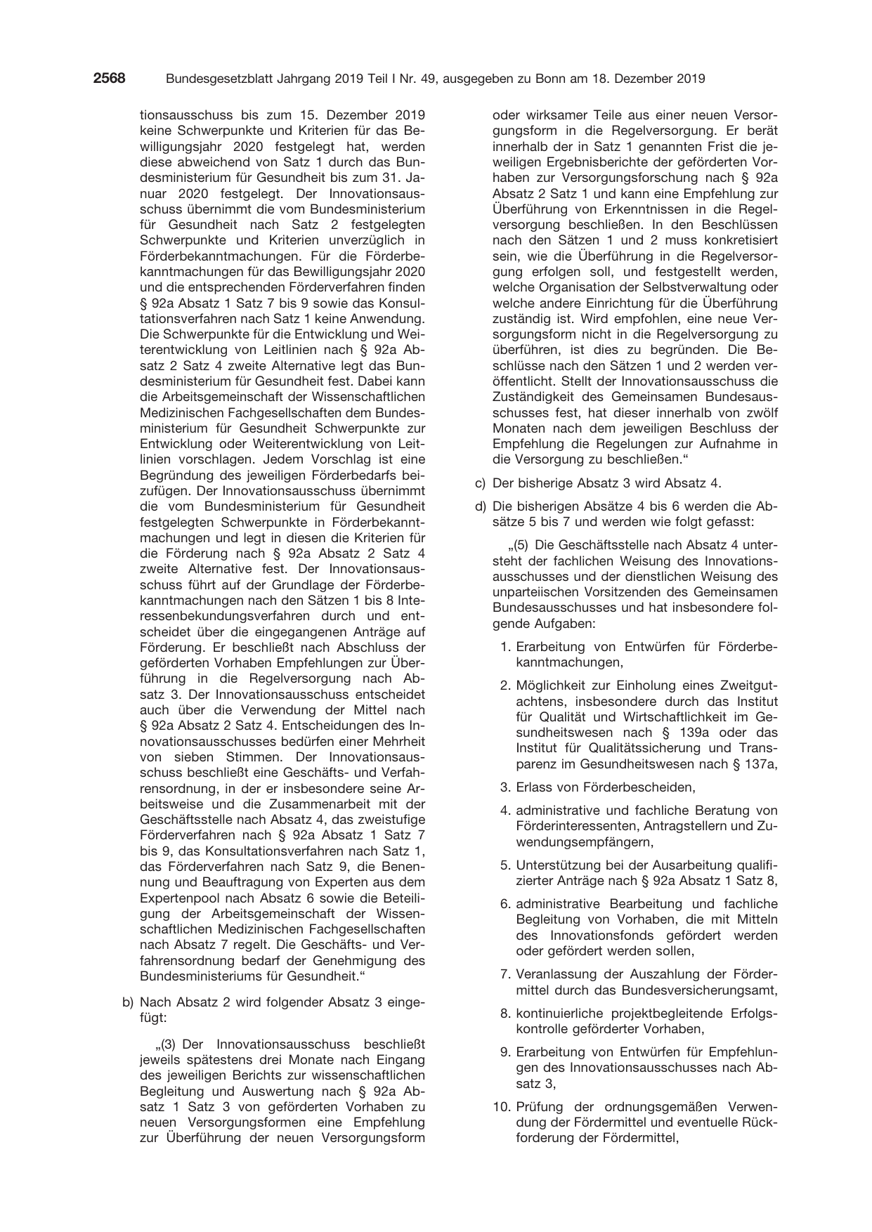 BGBl. 2019, Seite 2568 — Originalseite als Abbildung