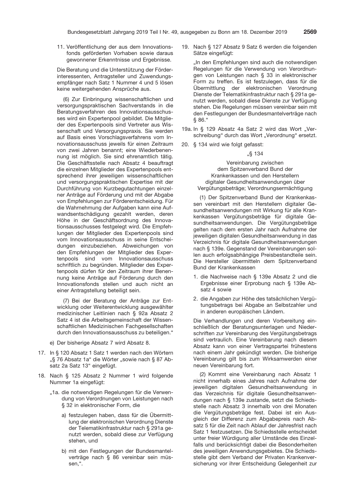 BGBl. 2019, Seite 2569 — Originalseite als Abbildung
