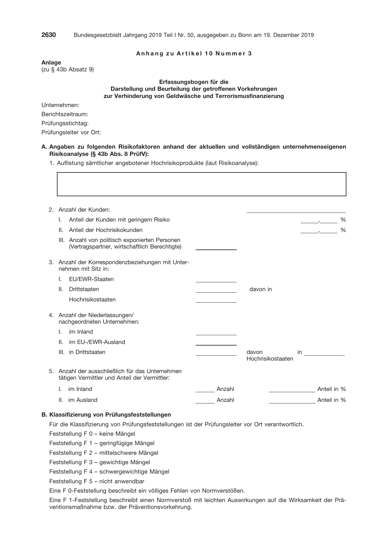 BGBl. 2019, Seite 2630 — Originalseite als Abbildung
