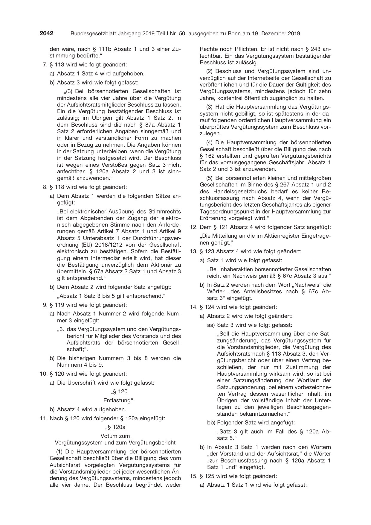 BGBl. 2019, Seite 2642 — Originalseite als Abbildung