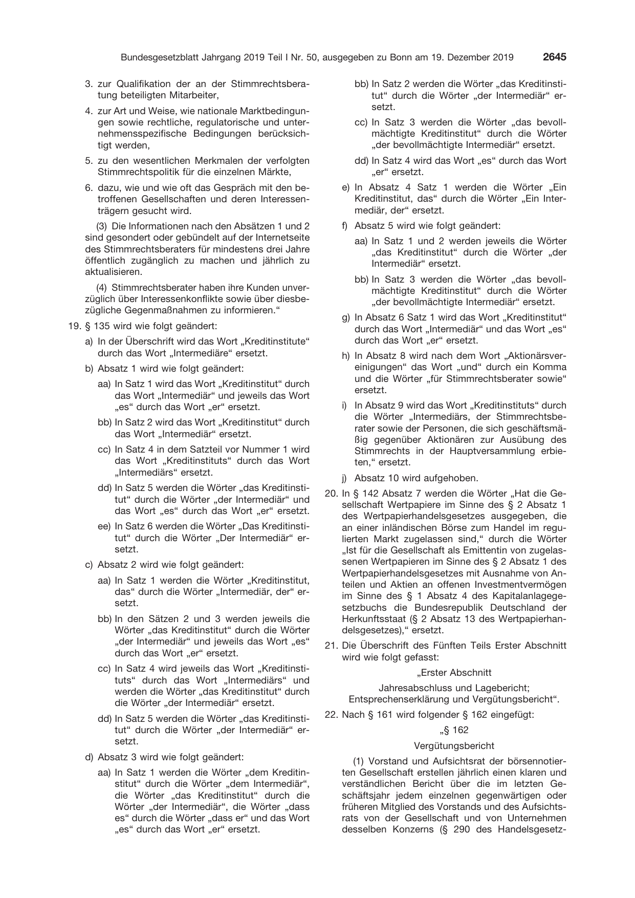 BGBl. 2019, Seite 2645 — Originalseite als Abbildung