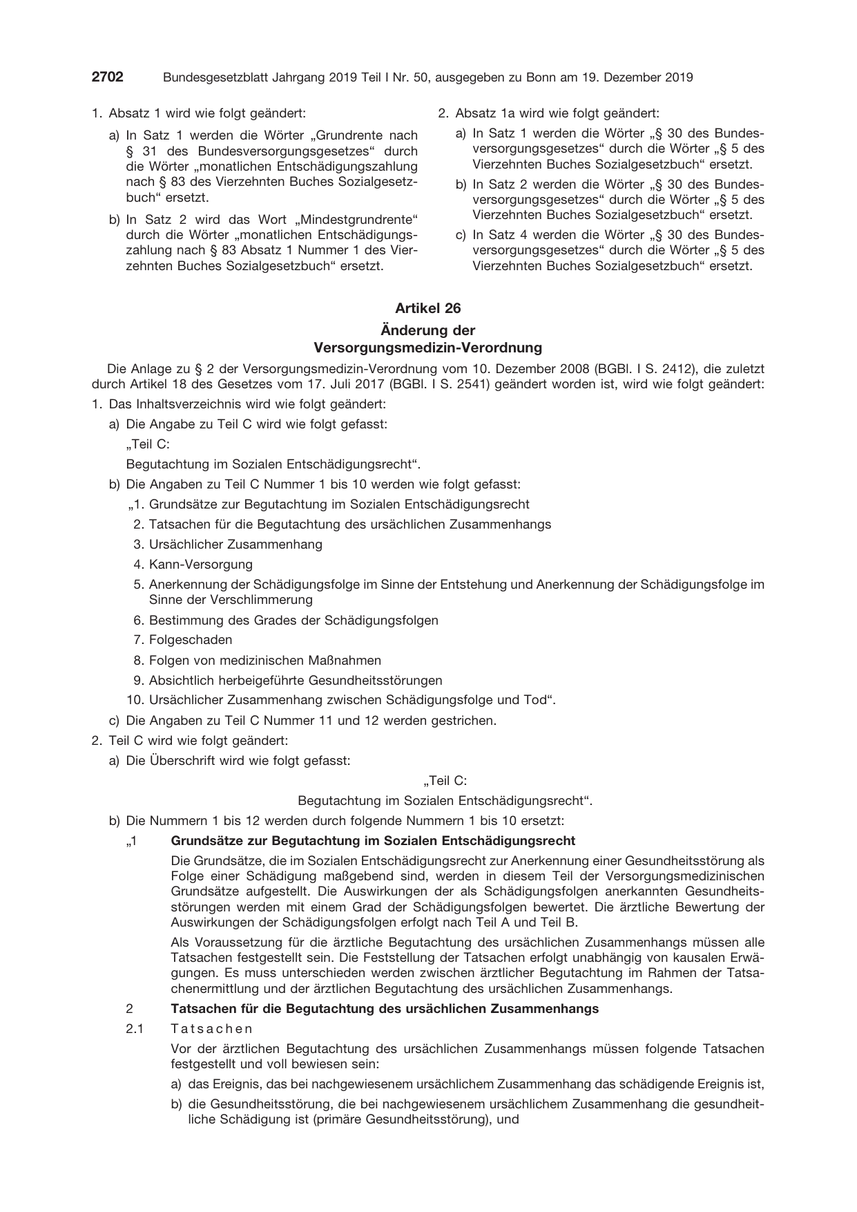 BGBl. 2019, Seite 2702 — Originalseite als Abbildung