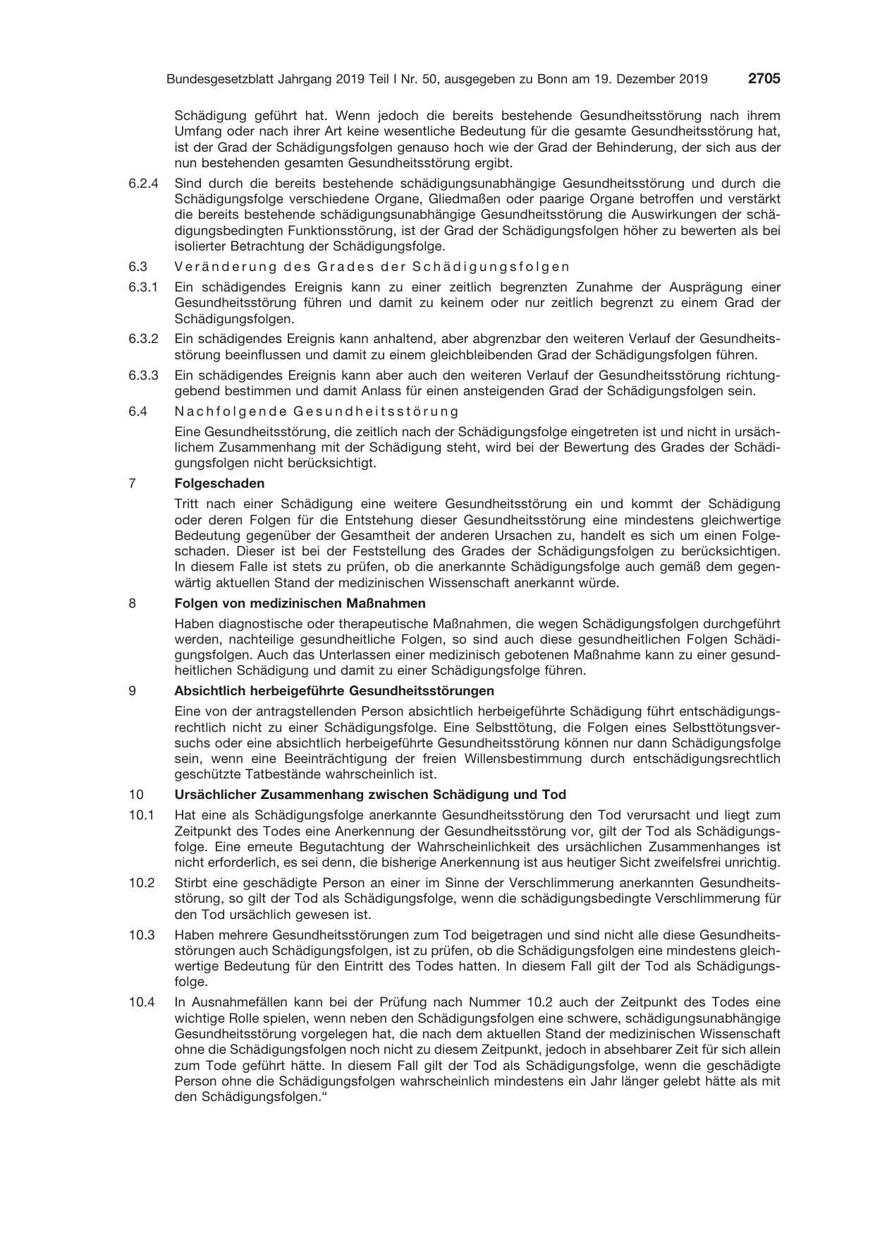 BGBl. 2019, Seite 2705 — Originalseite als Abbildung