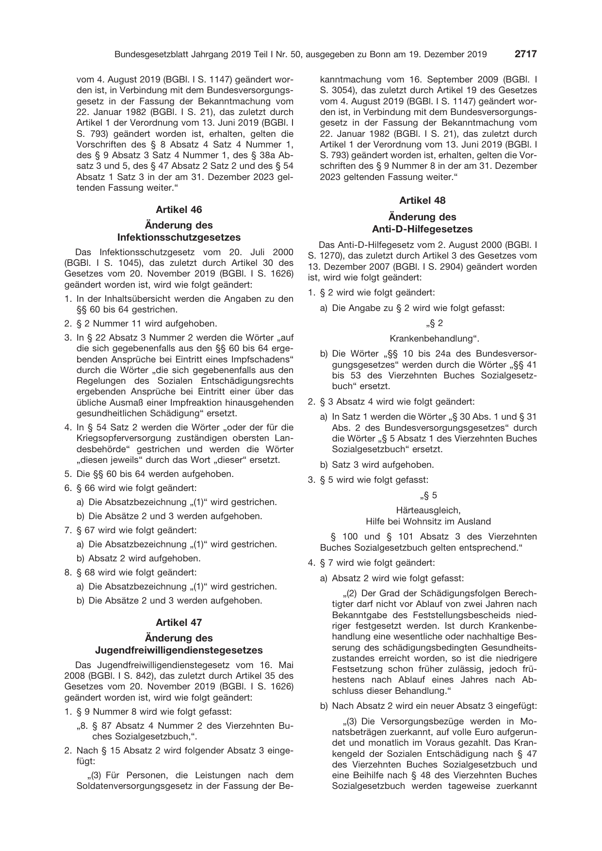 BGBl. 2019, Seite 2717 — Originalseite als Abbildung