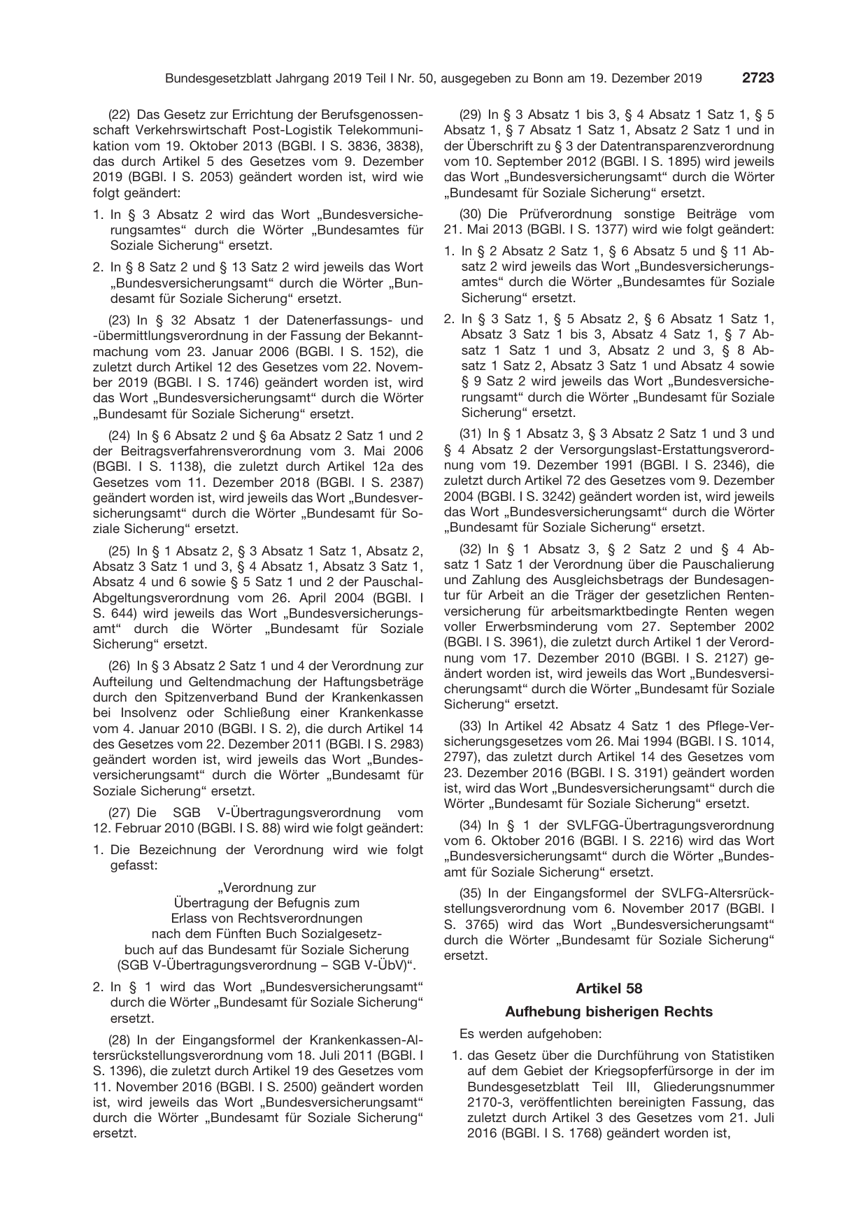 BGBl. 2019, Seite 2723 — Originalseite als Abbildung