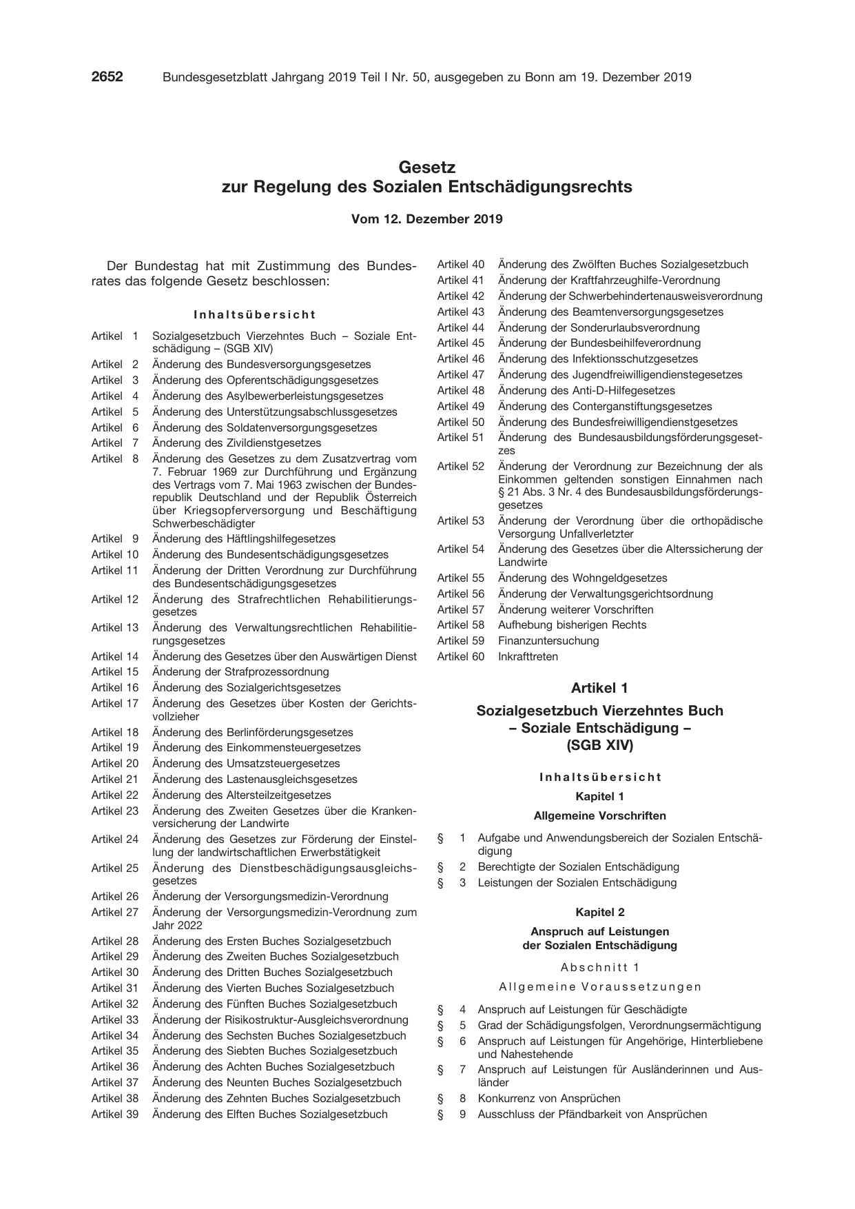 BGBl. 2019, Seite 2652 — Originalseite als Abbildung