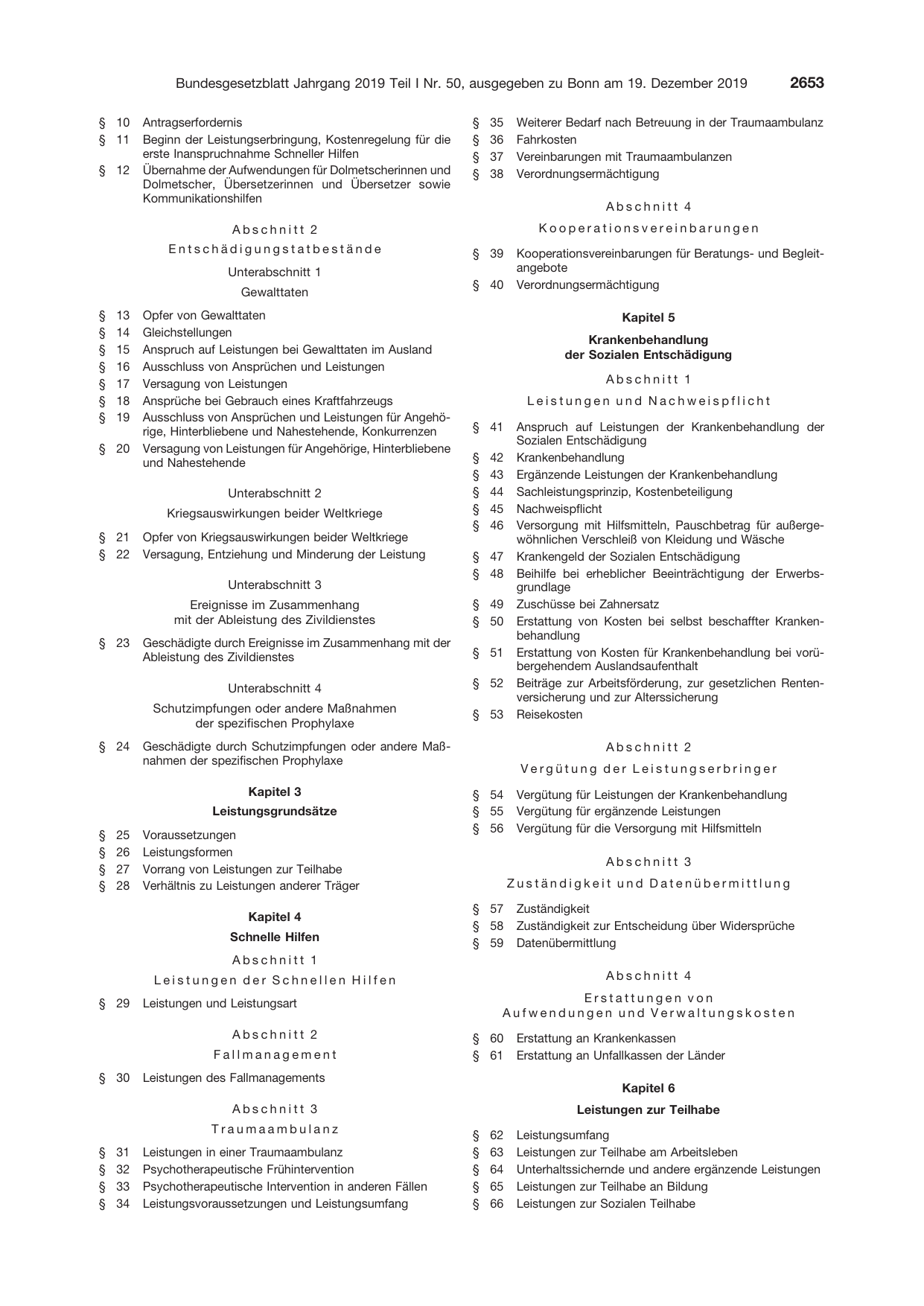 BGBl. 2019, Seite 2653 — Originalseite als Abbildung