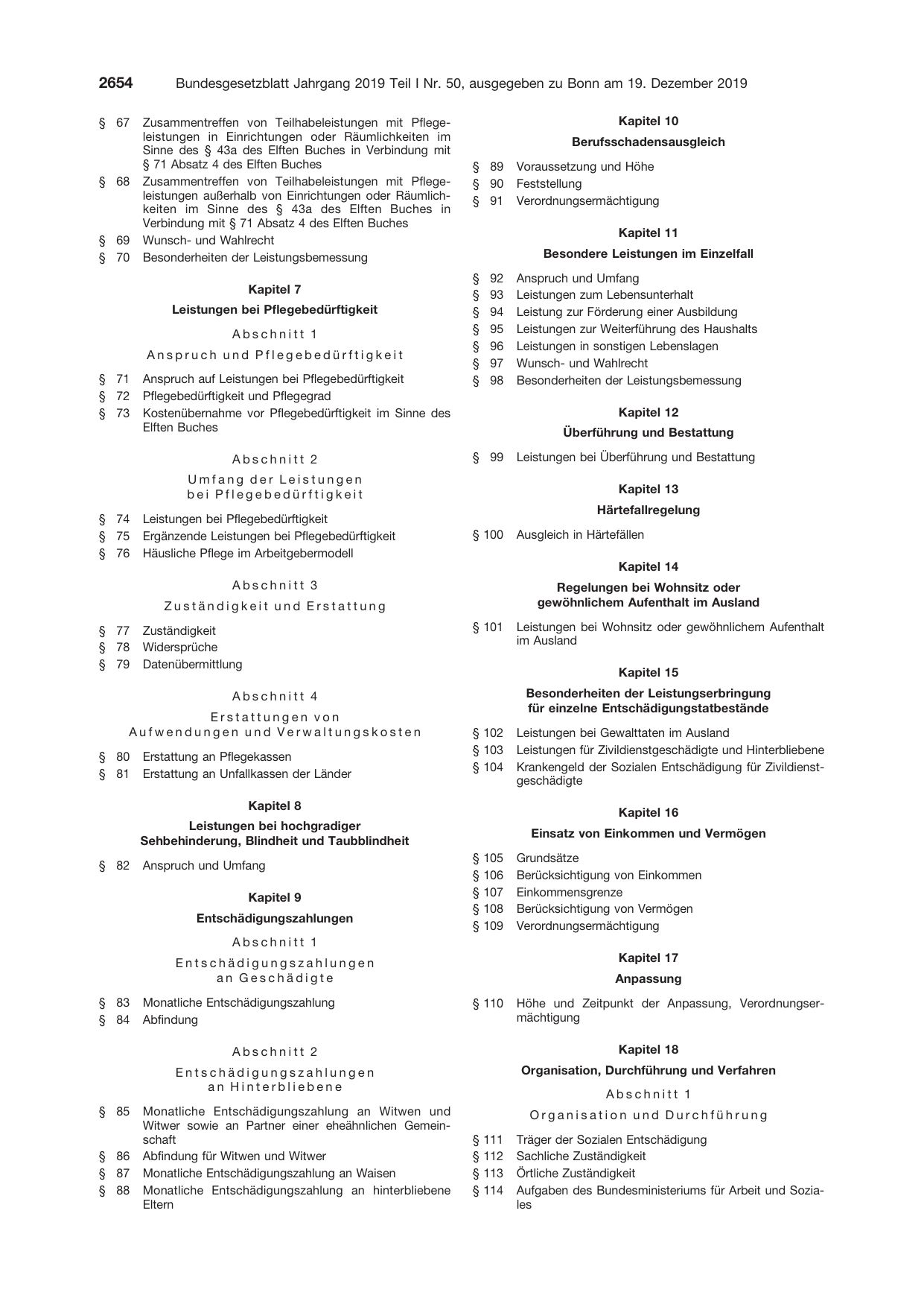 BGBl. 2019, Seite 2654 — Originalseite als Abbildung