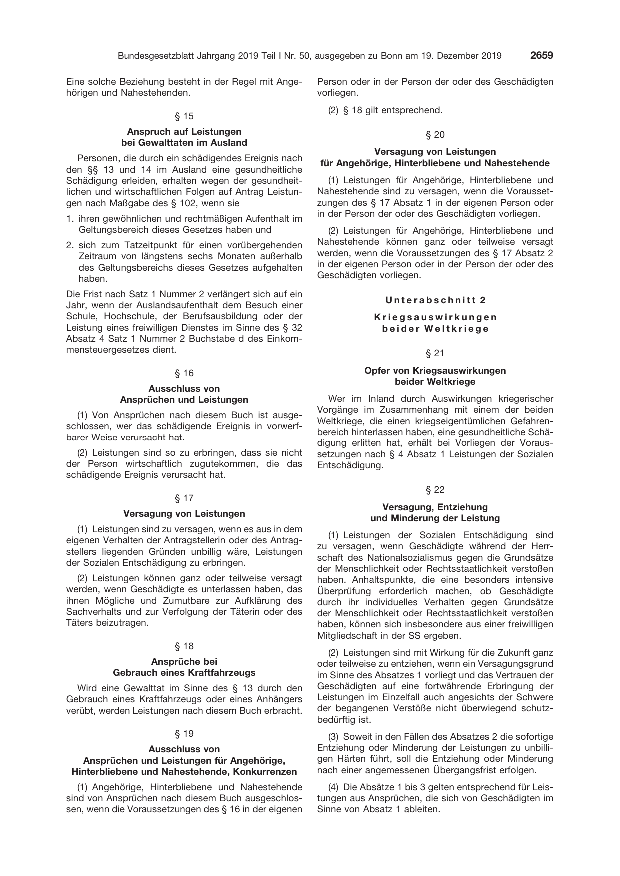 BGBl. 2019, Seite 2659 — Originalseite als Abbildung