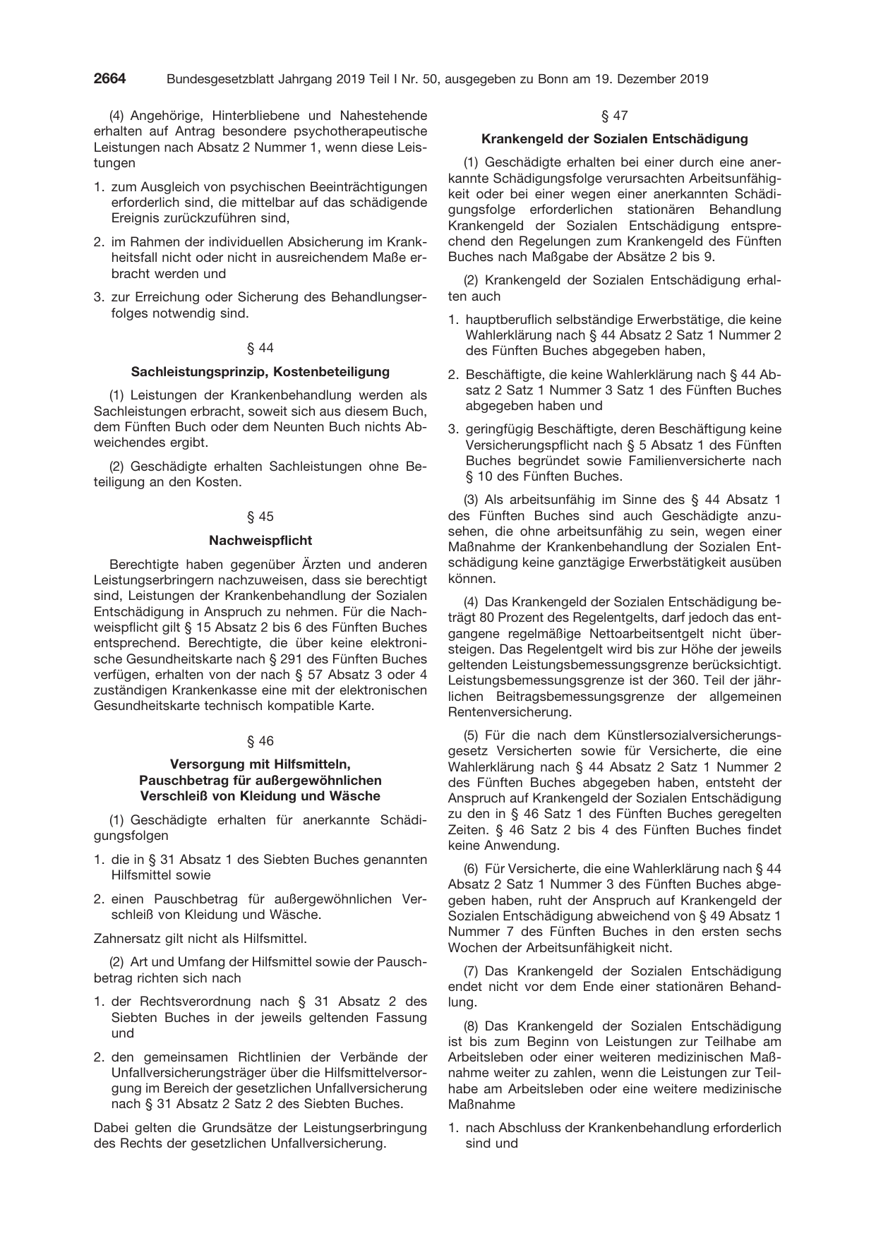 BGBl. 2019, Seite 2664 — Originalseite als Abbildung