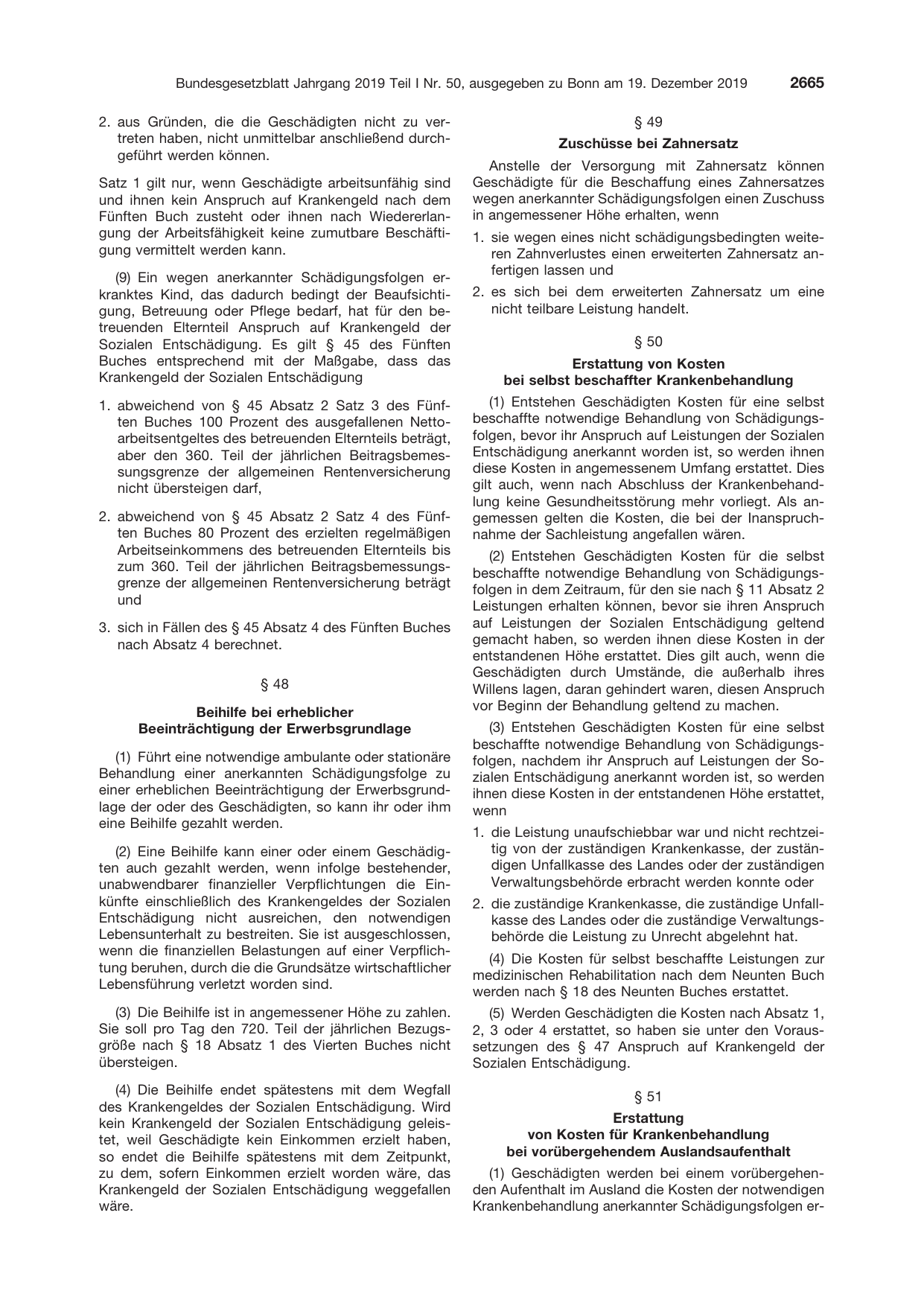 BGBl. 2019, Seite 2665 — Originalseite als Abbildung