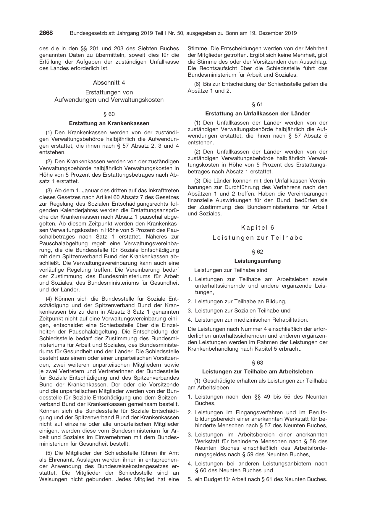 BGBl. 2019, Seite 2668 — Originalseite als Abbildung